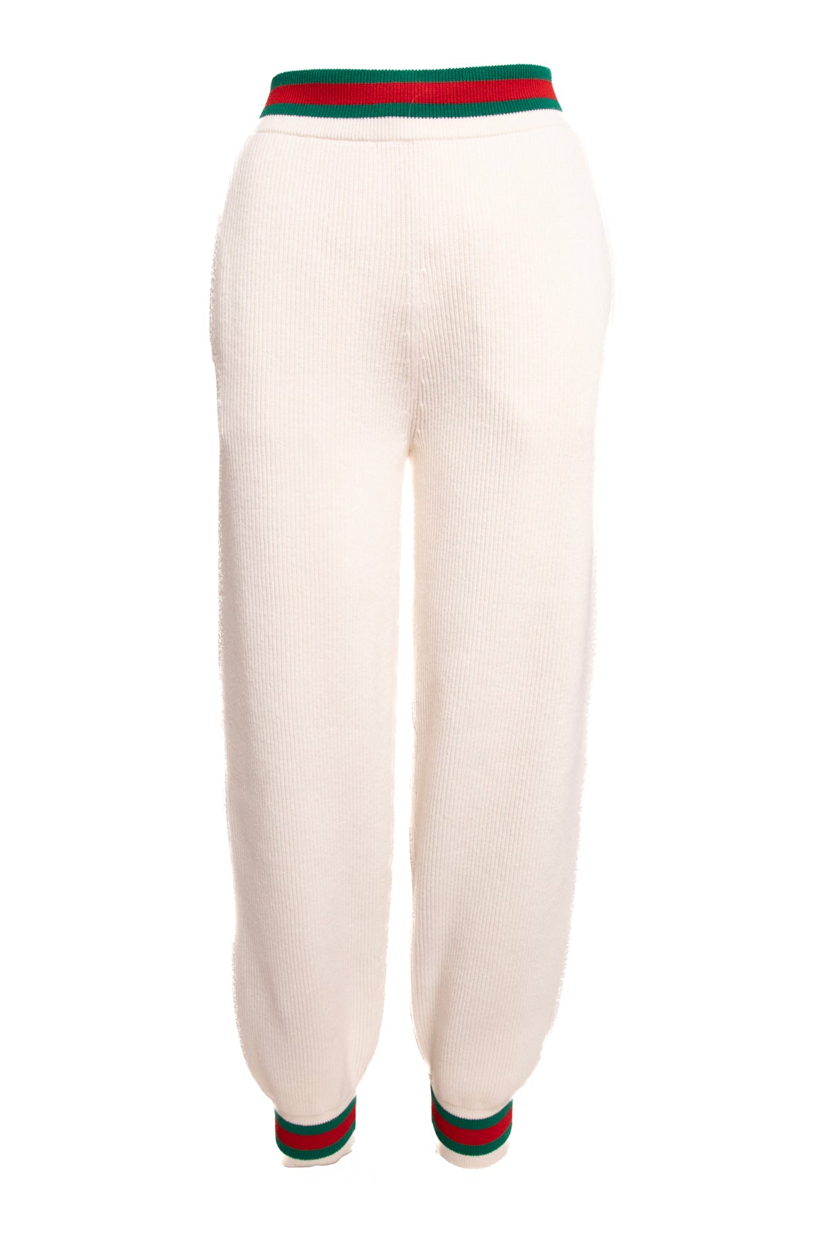 GUCCI Cream Knit Webb Accent Joggers (Sz.M)