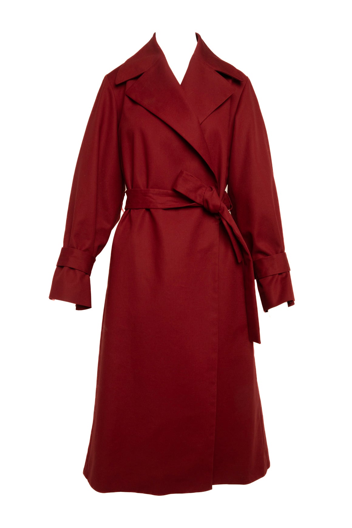THE ROW Red Oversized Belted Trench Jacket (Sz. M)
