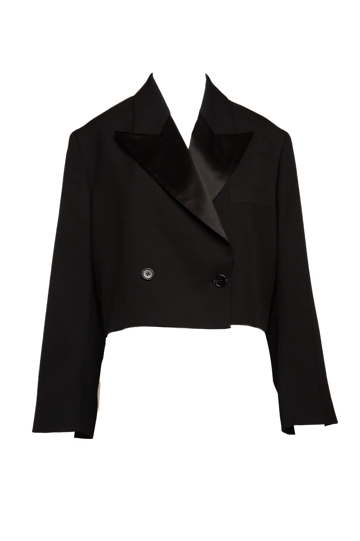 ACNE STUDIOS Black Double Breasted Crop Blazer (Sz. 34/XS)