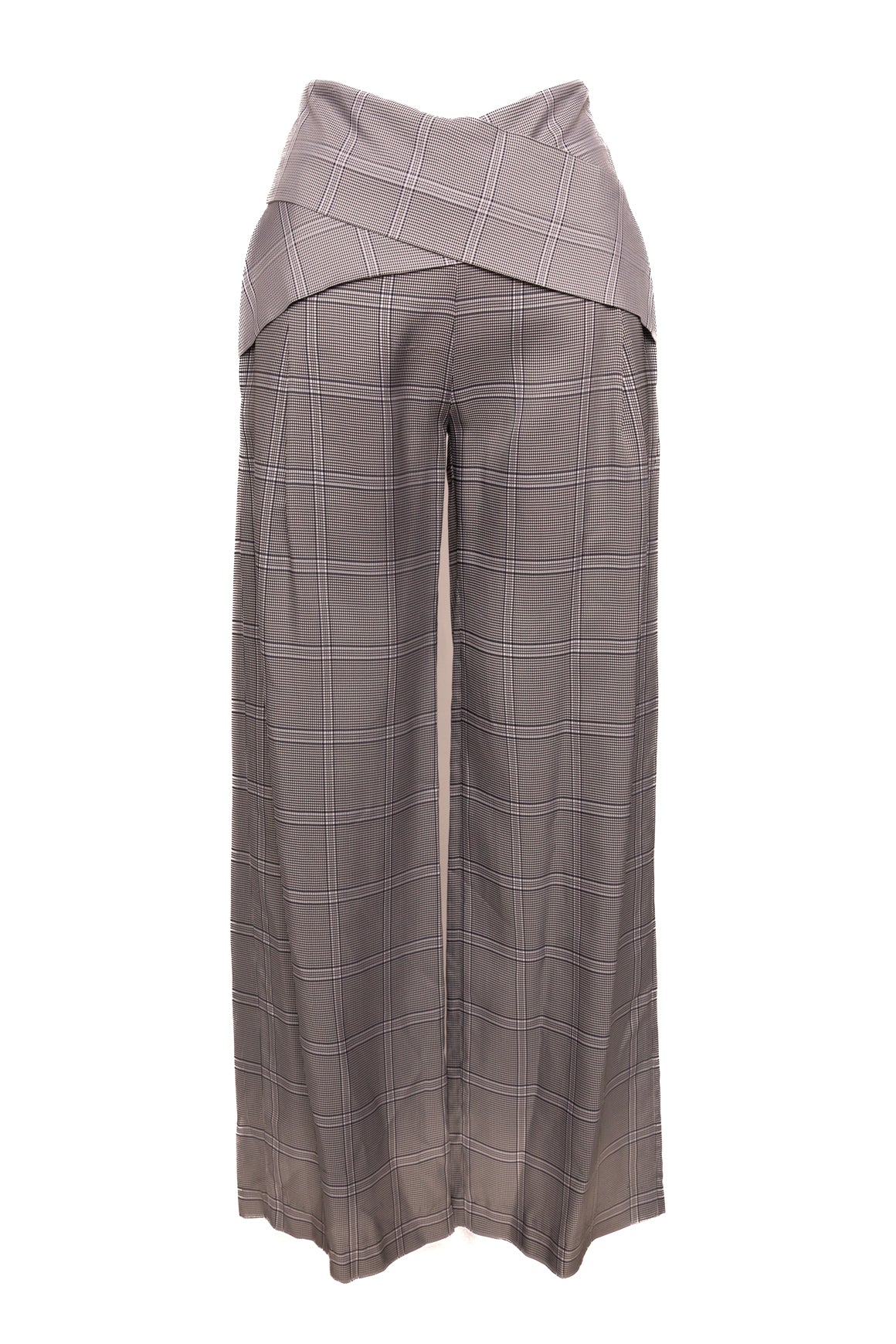DION LEE White & Black Plaid Palazzo Pants (Sz.2)