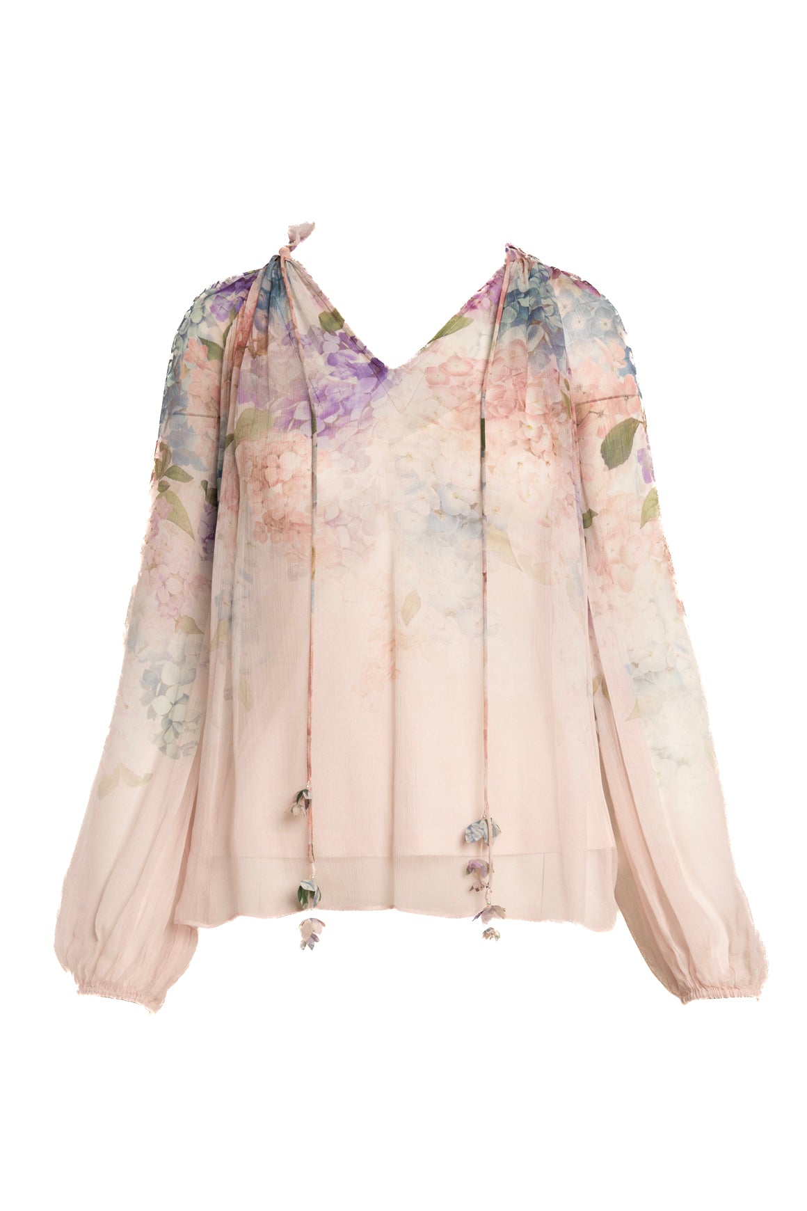 ZIMMERMAN Pastel Floral Print Blouse (Sz. 0)
