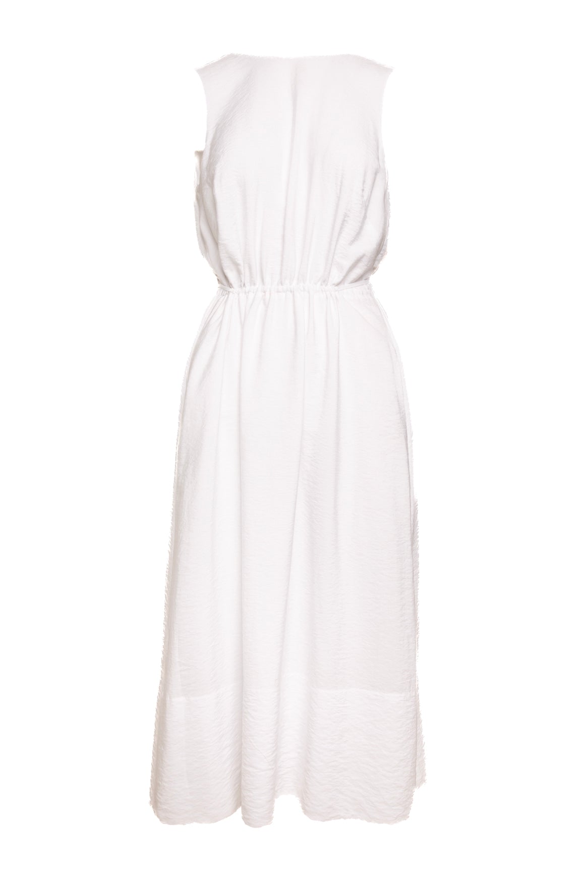 VINCE White Cinch Waist Midi Dress (Sz. M)