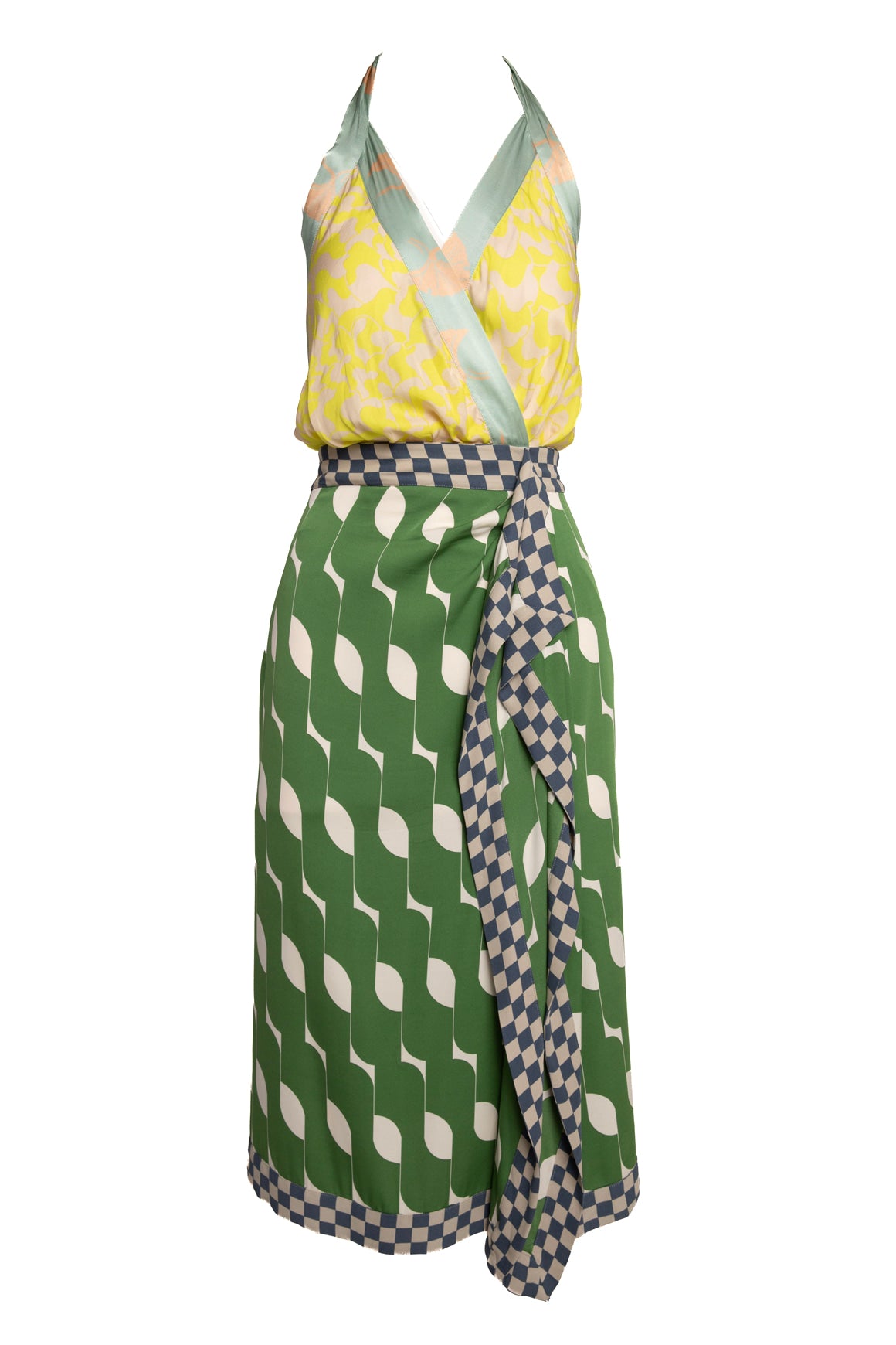DRIES VAN NOTEN Silk Halter Midi Dress (Sz. S)