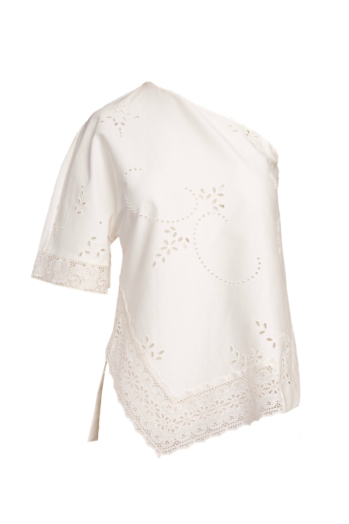 STELLA MCCARTNEY White Eyelet One Shoulder Top (Sz. 36/0)