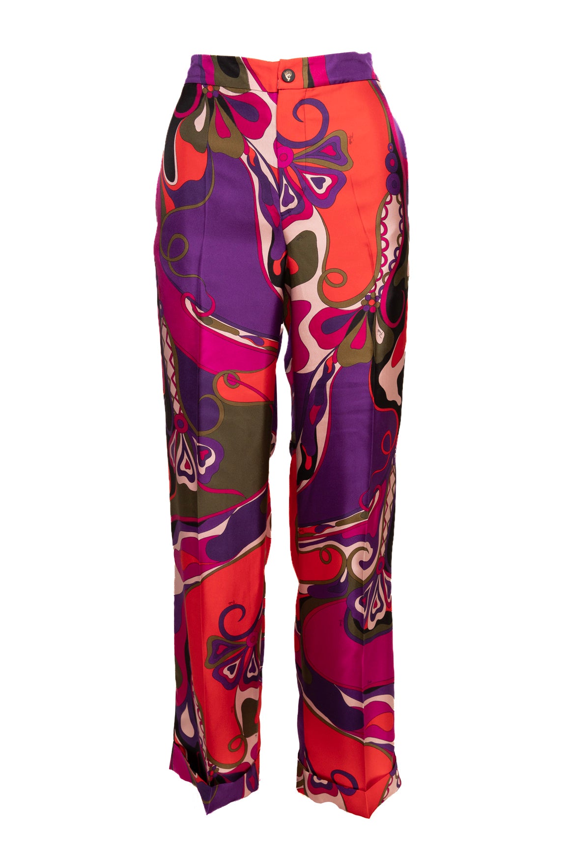 PUCCI Printed SIlk Wide Trousers (Sz. S)