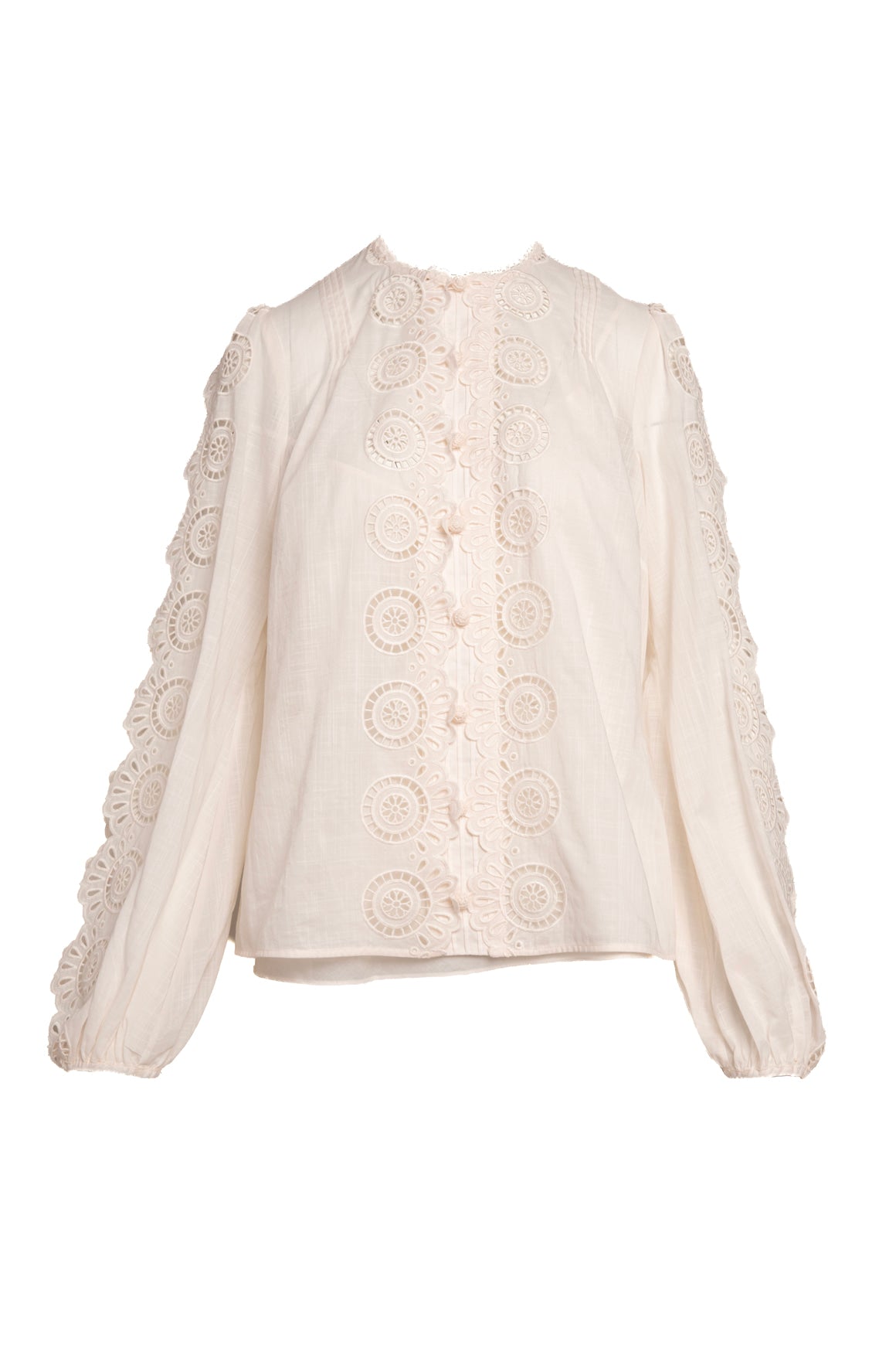 ZIMMERMANN Cream Eyelet Linen Blouse (Sz. 2/M)