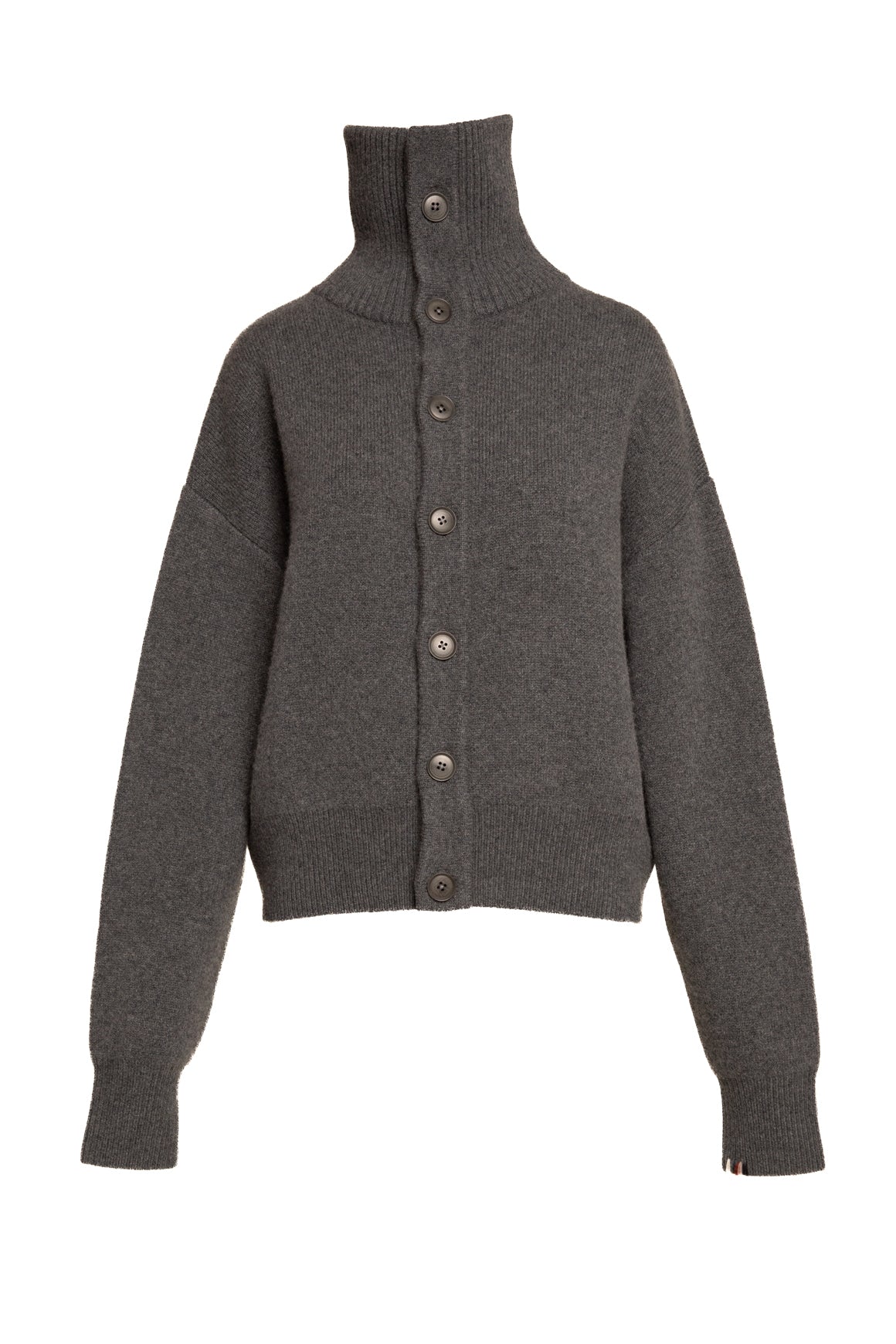 EXTREME CASHMERE Grey Foldover Collar Cardigan (Sz. OS)