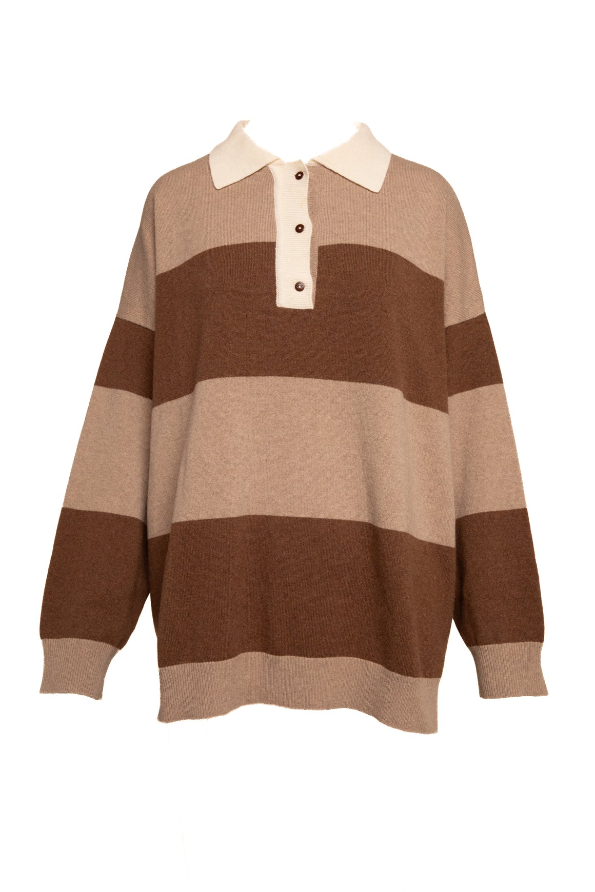 CORDERA Brown Striped Rugby Sweater (Sz. OS)