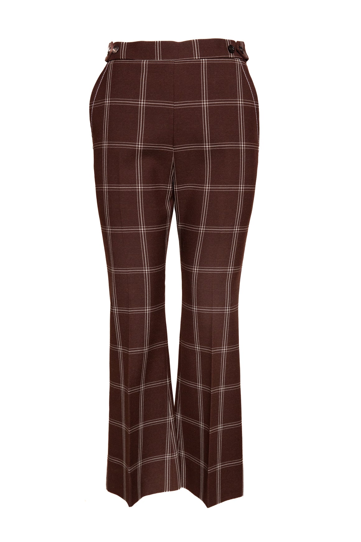 MARNI Brown Wool Plaid Crop Trousers (Sz. 40/4)