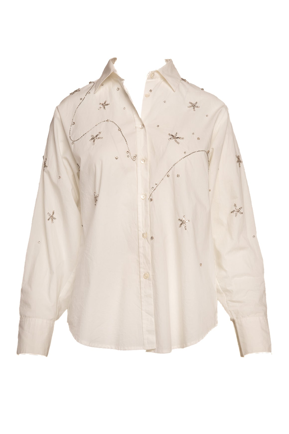 FORTE FORTE White Crystal Embellished Blouse (Sz. 0)