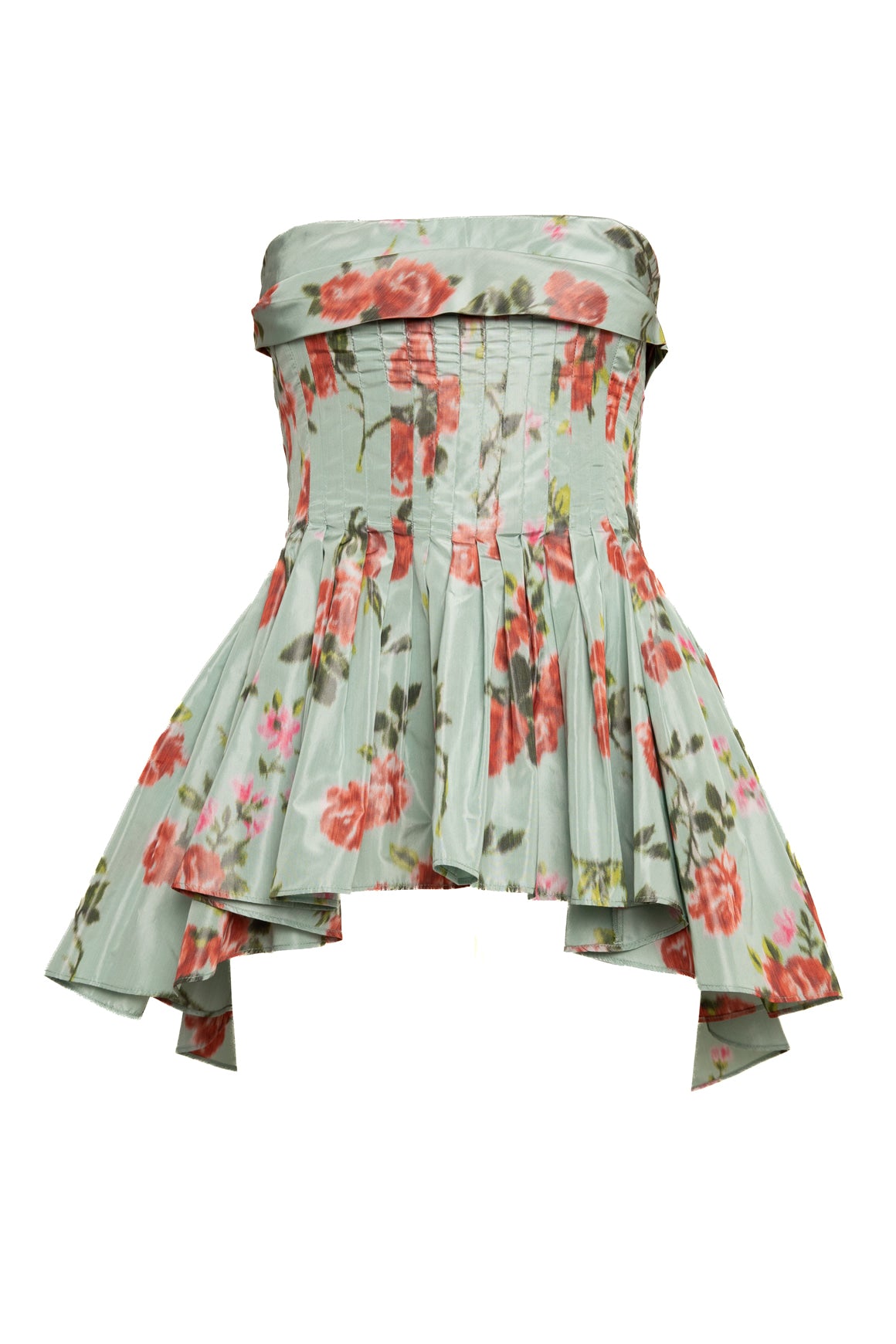 BROCK COLLECTION Floral Strapless Peplum Top (Sz. 38/4)
