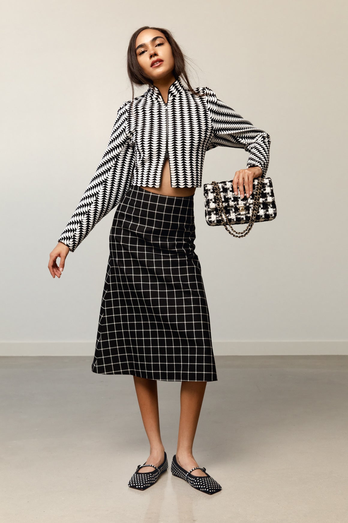 MARNI Grid Print Maxi Skirt (Sz. 4)