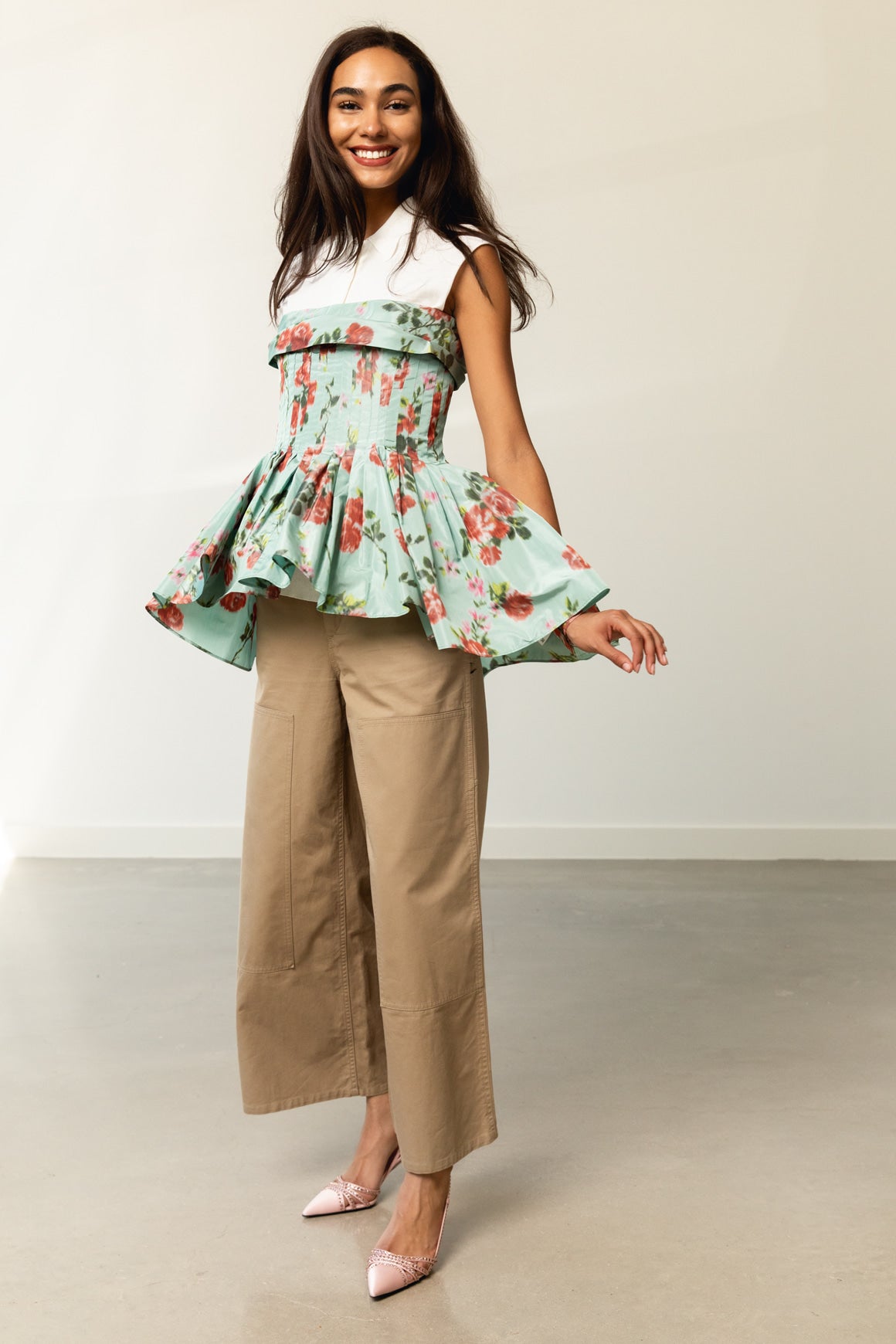CELINE Kahki Wide Leg Carpenter Pants (Sz. 38/6)
