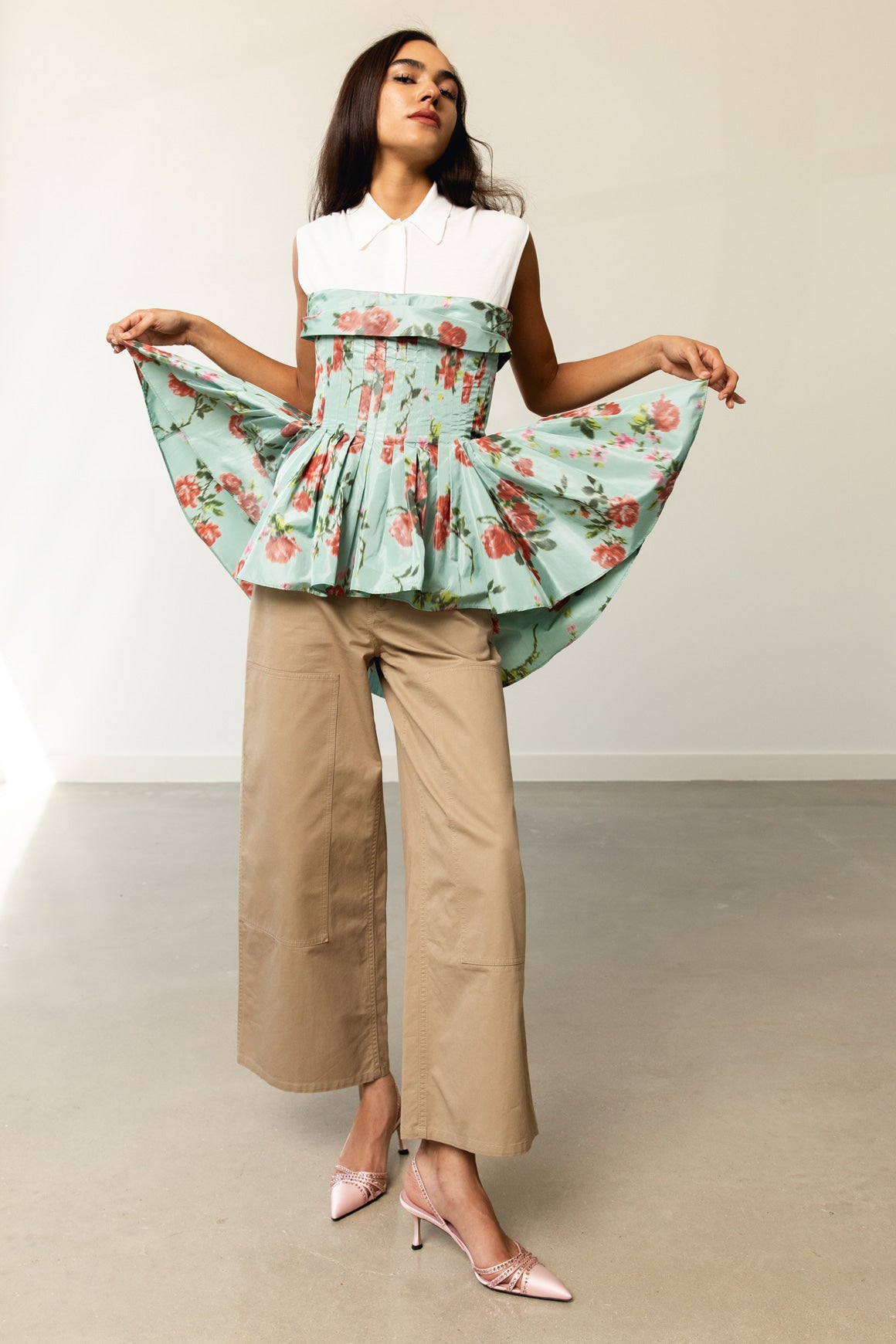 CELINE Kahki Wide Leg Carpenter Pants (Sz. 38/6)