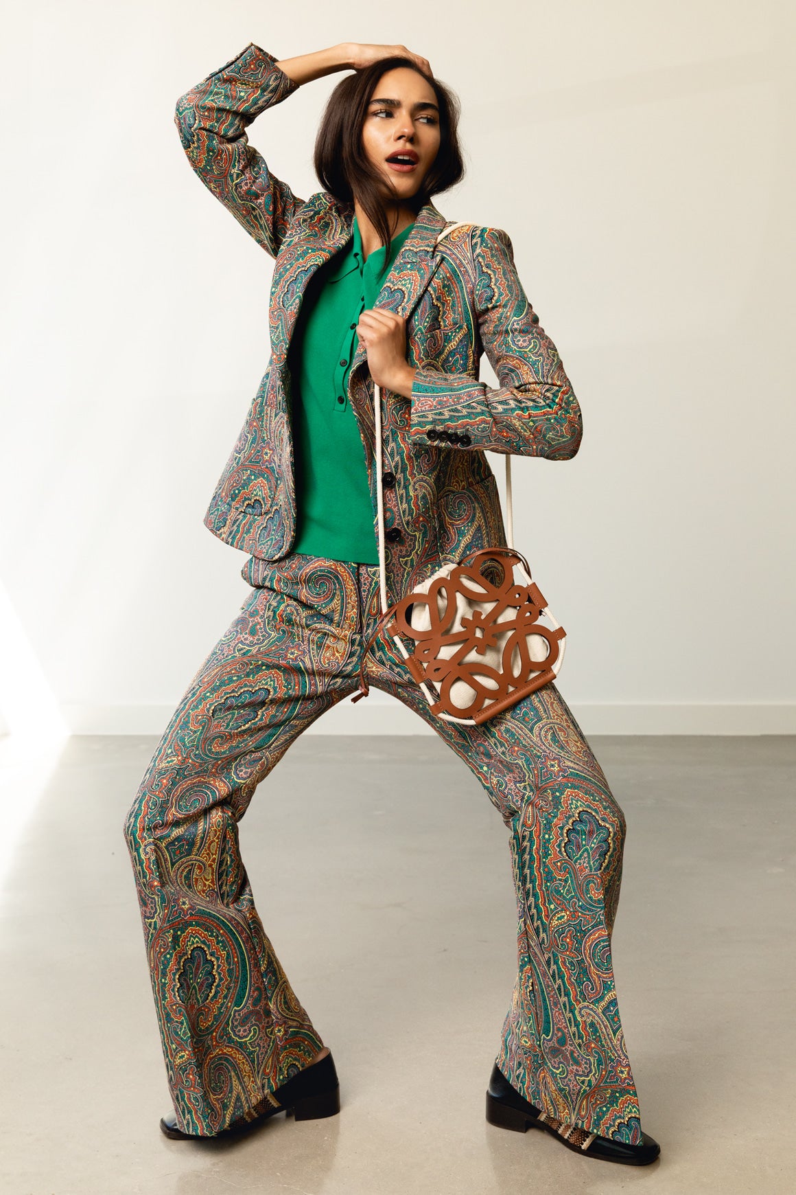ETRO Paisley Jacquard Blazer & Flare Pant Suit (Sz. 4)