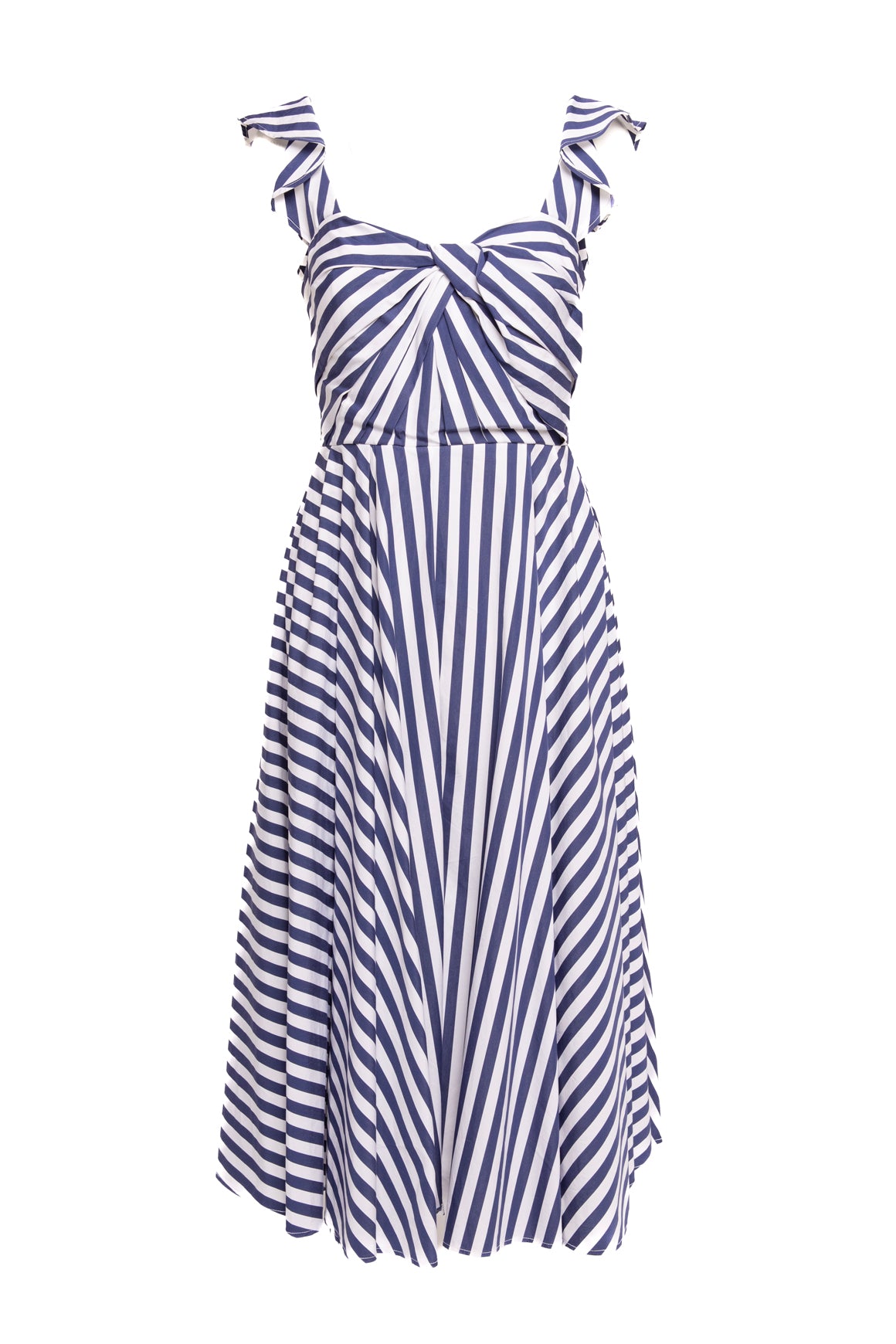JASON WU COLLECTION Navy Striped "Wude" Midi Dress (Sz. M)
