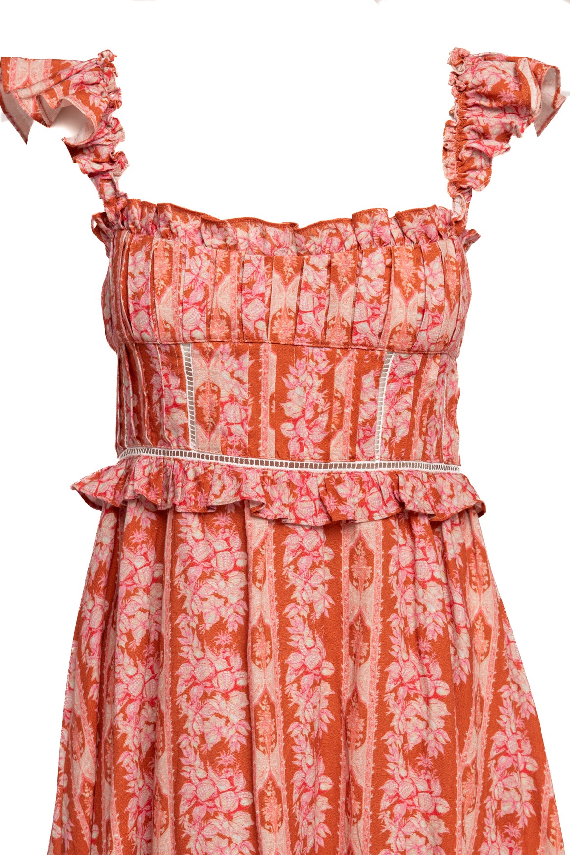 LUG VON SIGA Red & Pink Floral "Helena" Maxi Dress (Sz. L)