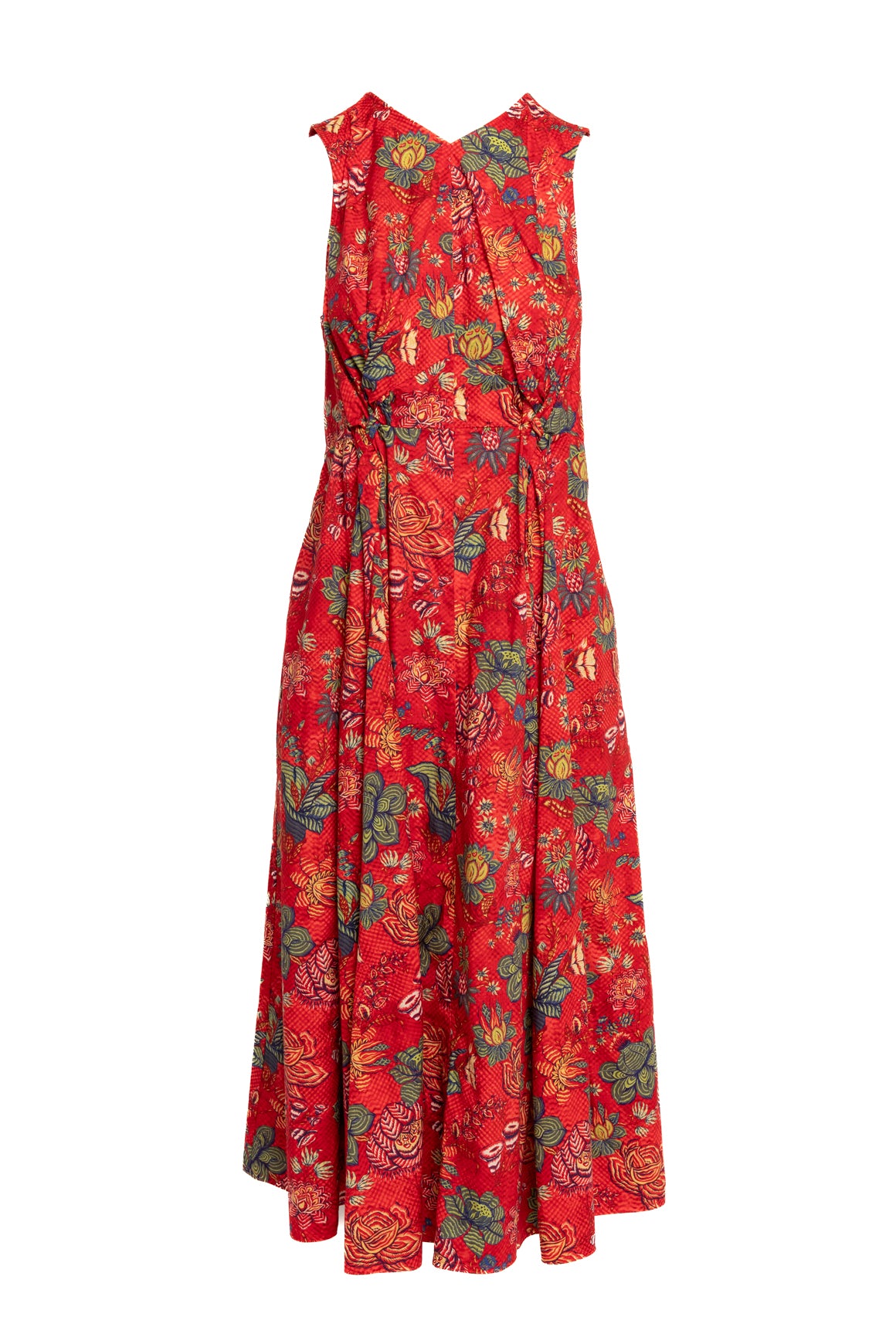 ULLA JOHNSON Red Floral "Kaiya" Midi Dress (Sz. L)