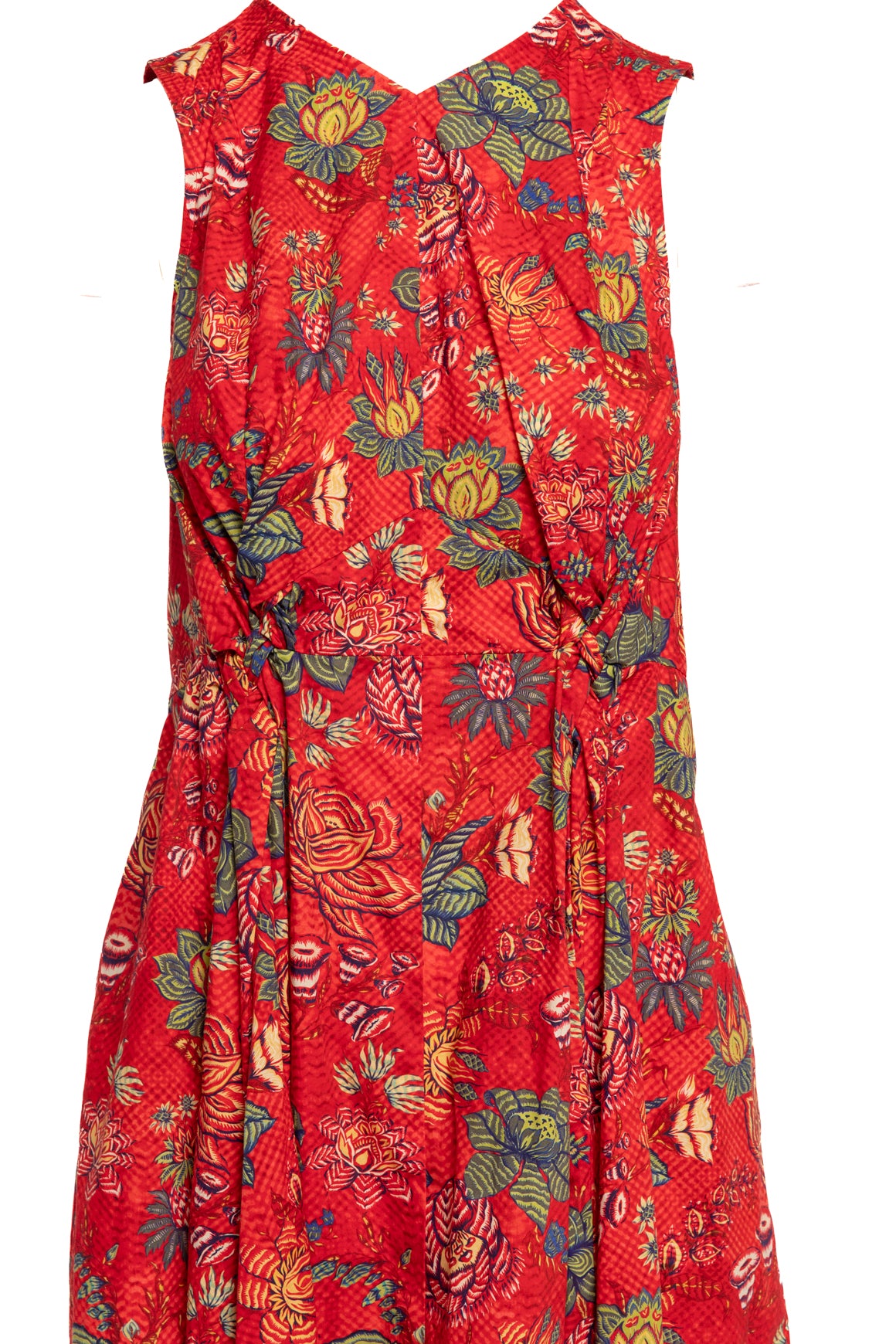 ULLA JOHNSON Red Floral "Kaiya" Midi Dress (Sz. L)