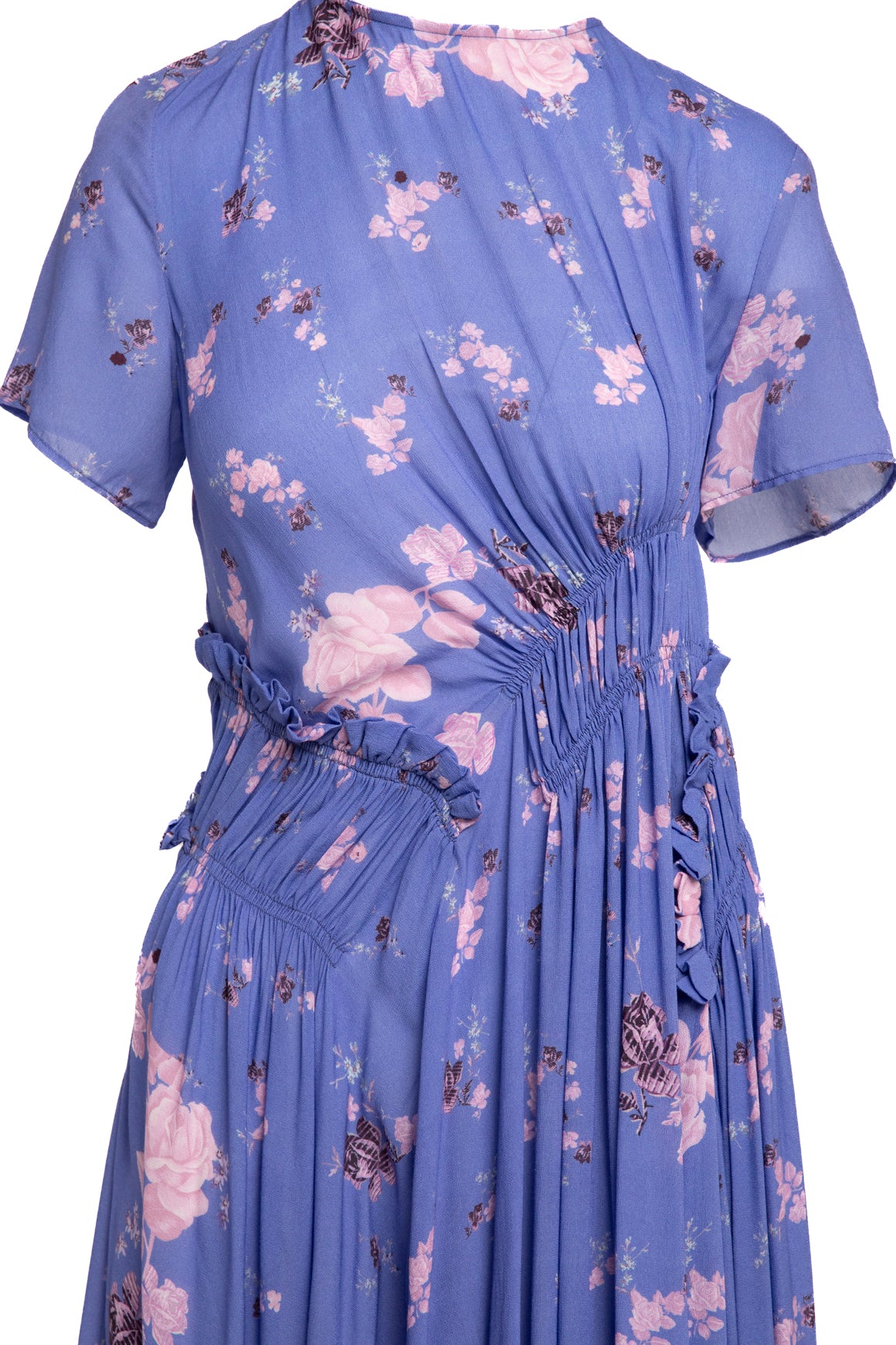 PREEN Purple Floral Printed Midi Dress (Sz.  S)