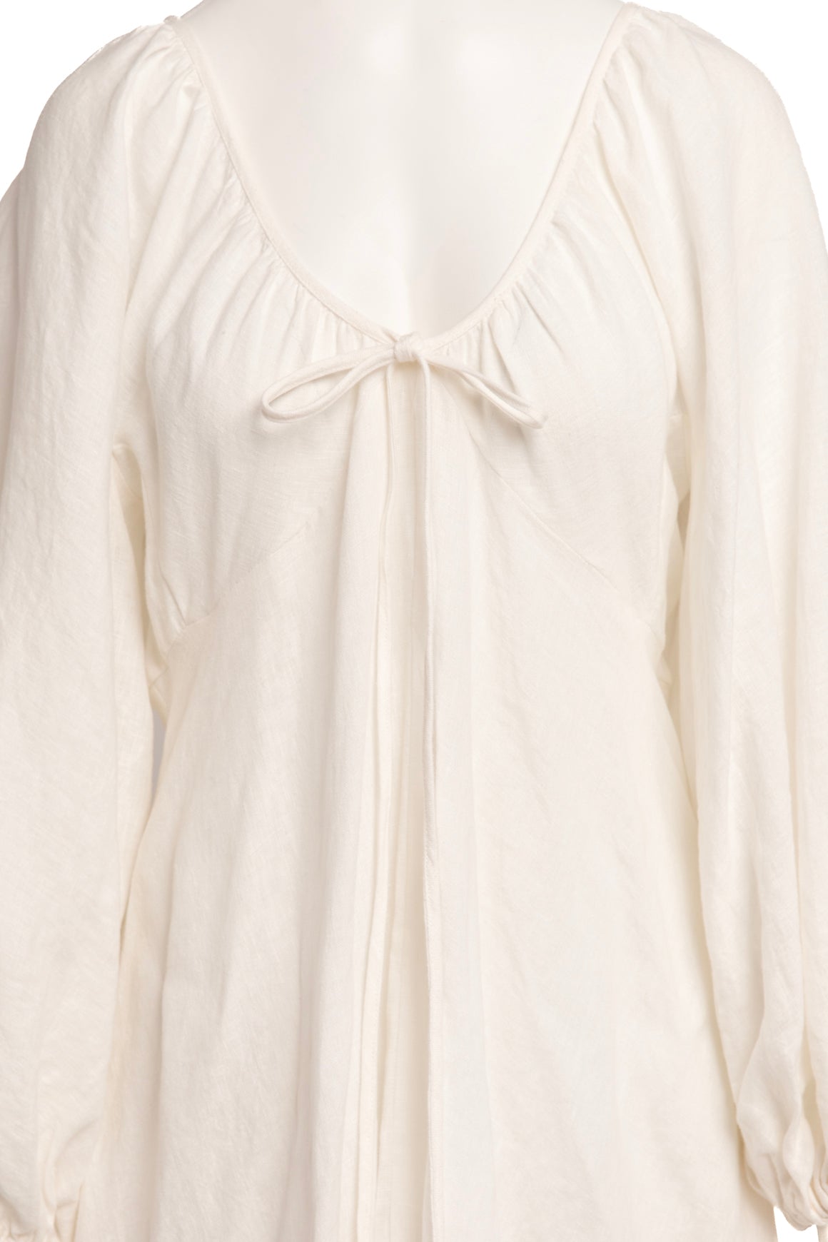FIL DE VIE White Linen "Maribelle" Maxi Dress (Sz. L)