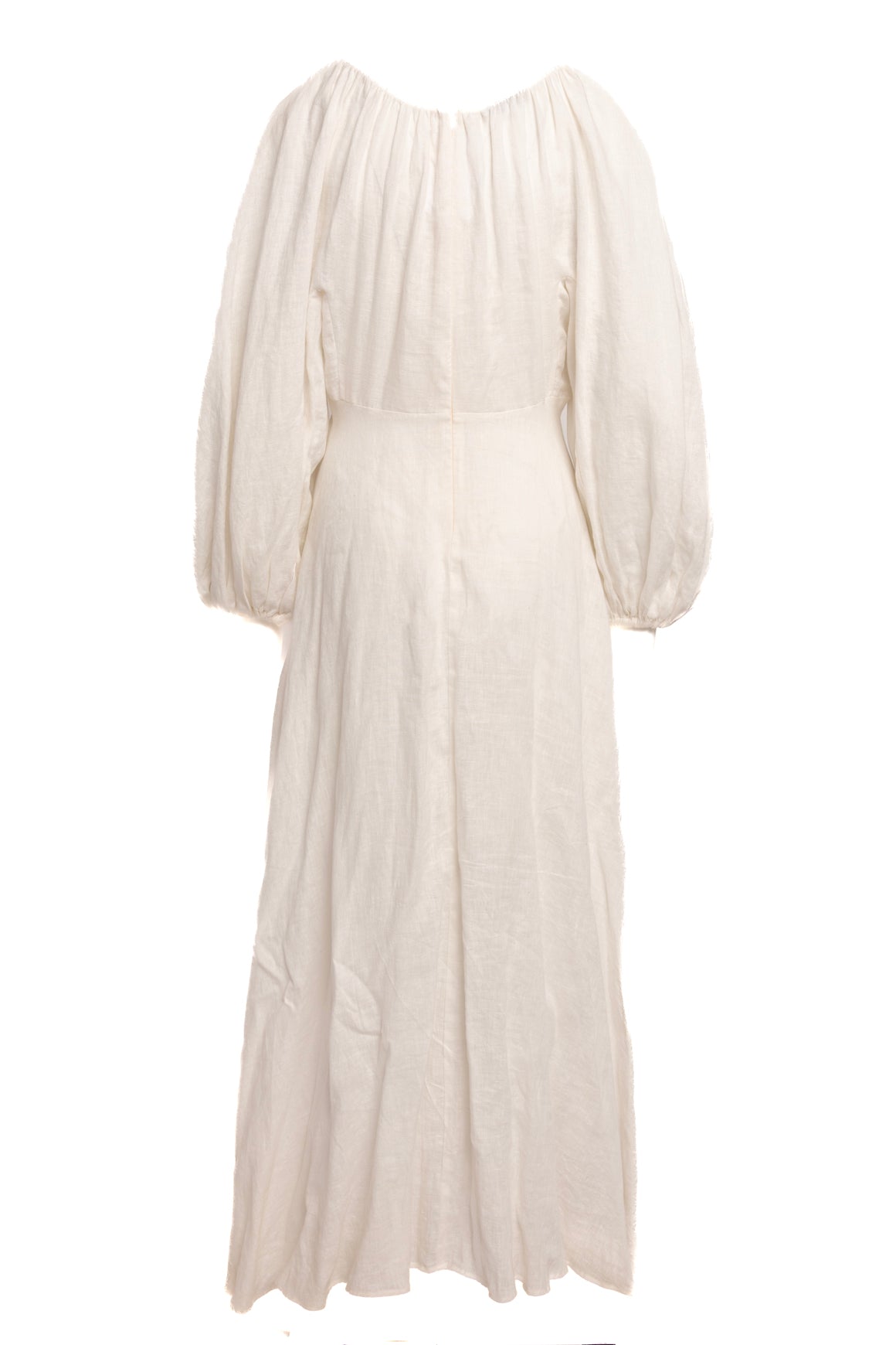 FIL DE VIE White Linen "Maribelle" Maxi Dress (Sz. L)