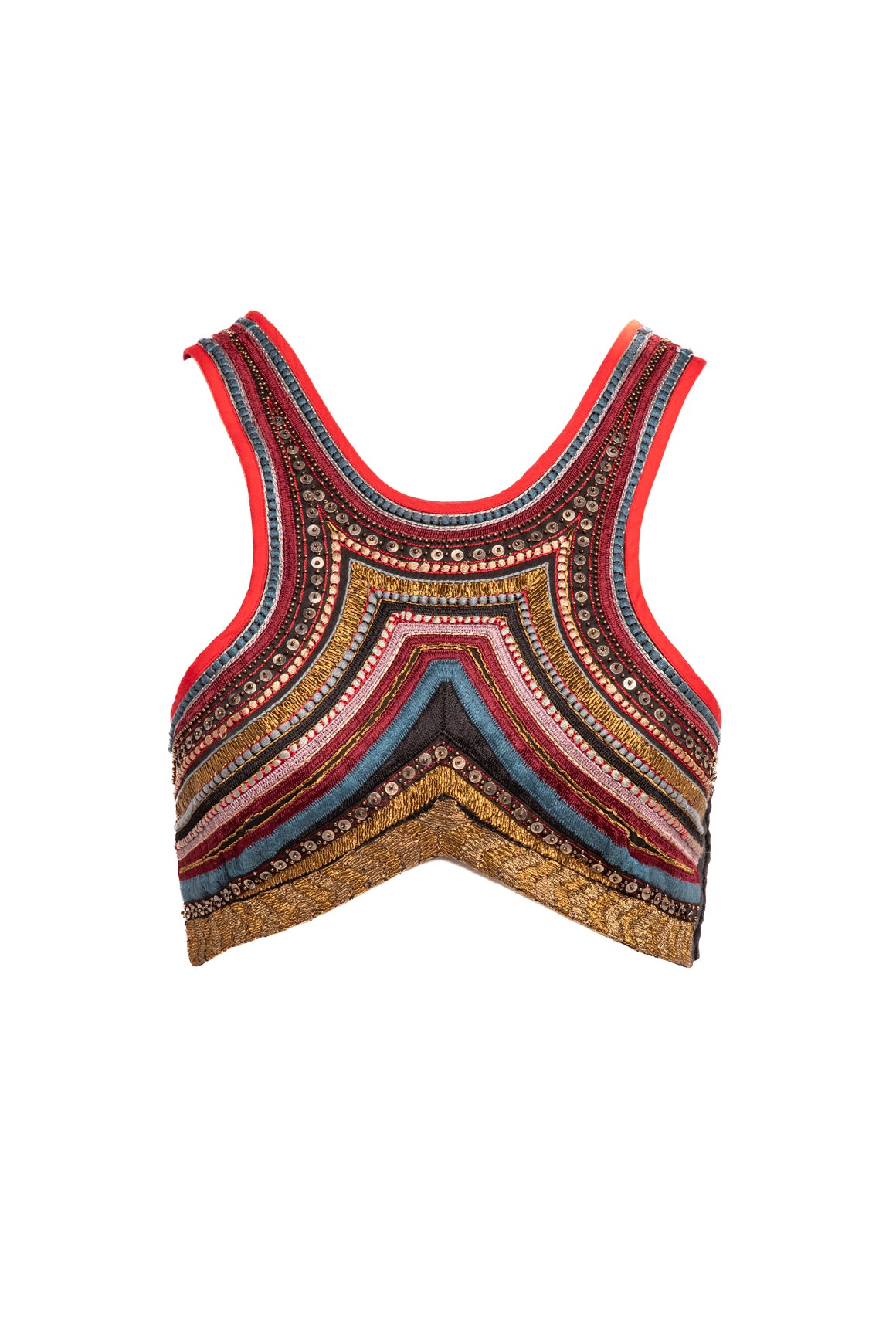 DRIES VAN NOTEN Multicolor Embellished Bra Top (Sz. XS)