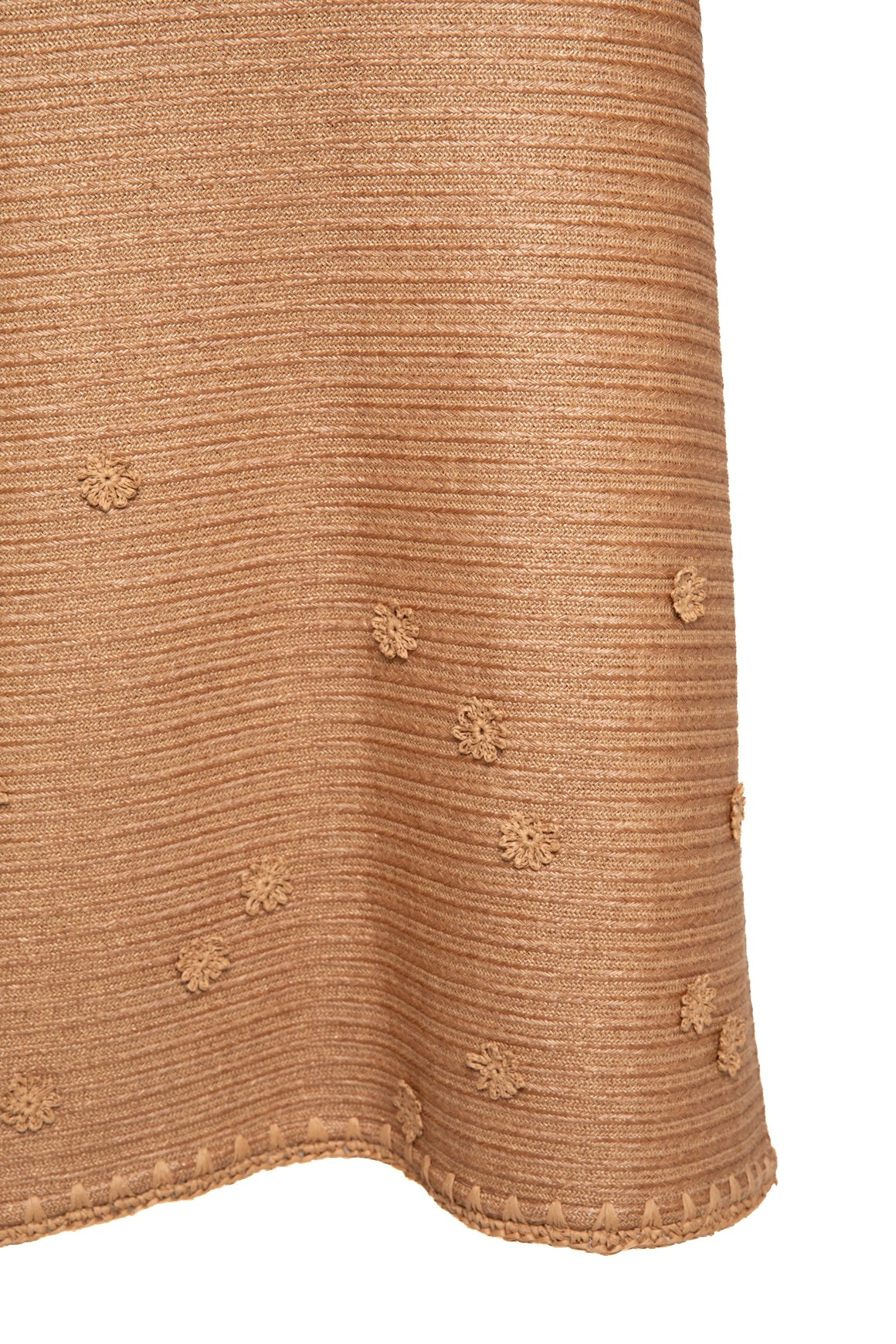 LAFAYETTE 148 Tan Raffia Floral Midi Skirt (Sz. 8)