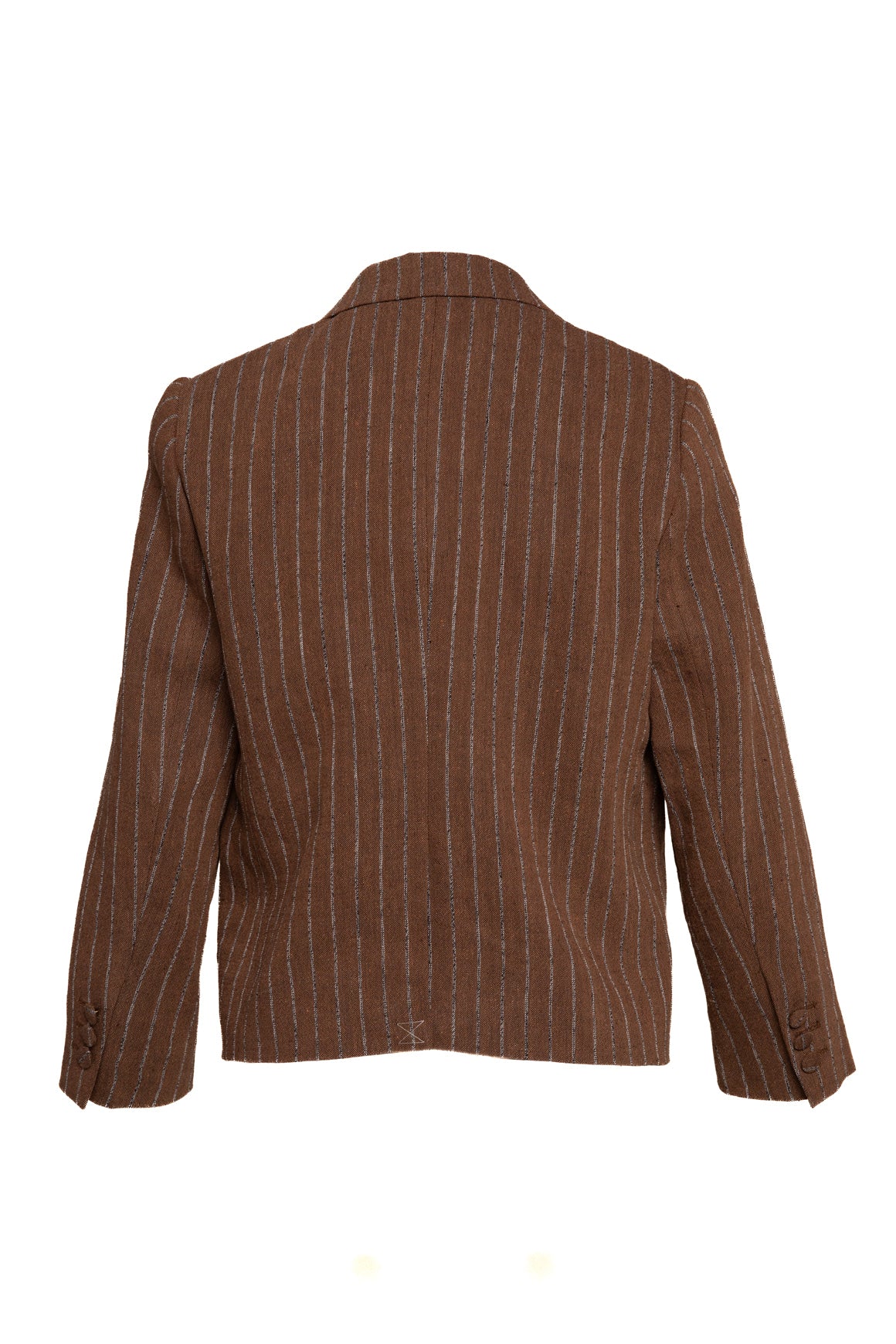 DRIES VAN NOTEN Tan Pinstripe Crop Blazer (Sz. 36/4)
