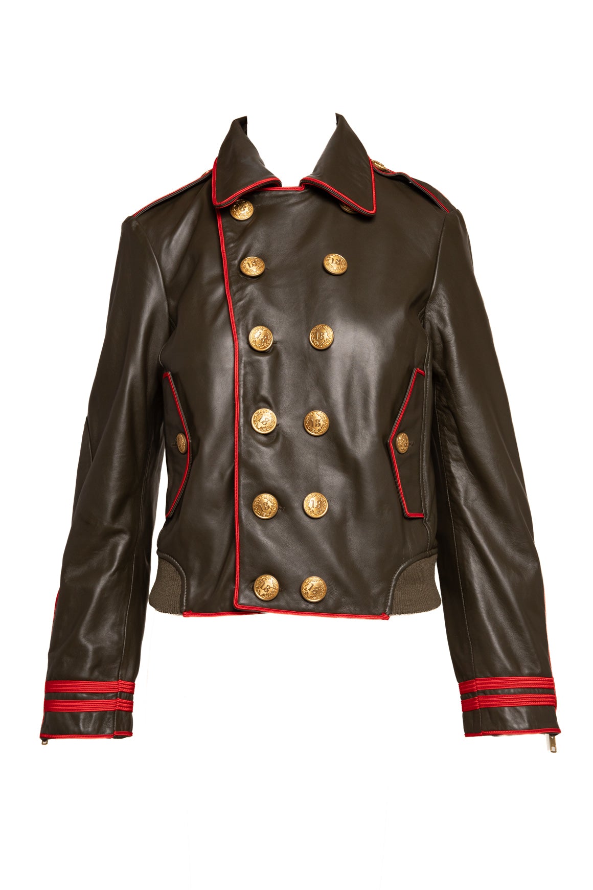R13 Gold Button Leather Band Jacket (Sz. M)