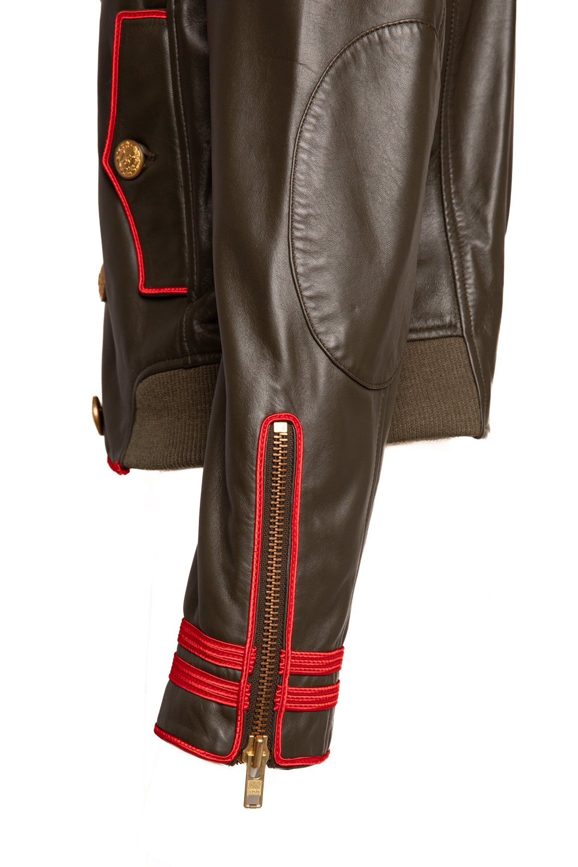 R13 Gold Button Leather Band Jacket (Sz. M)