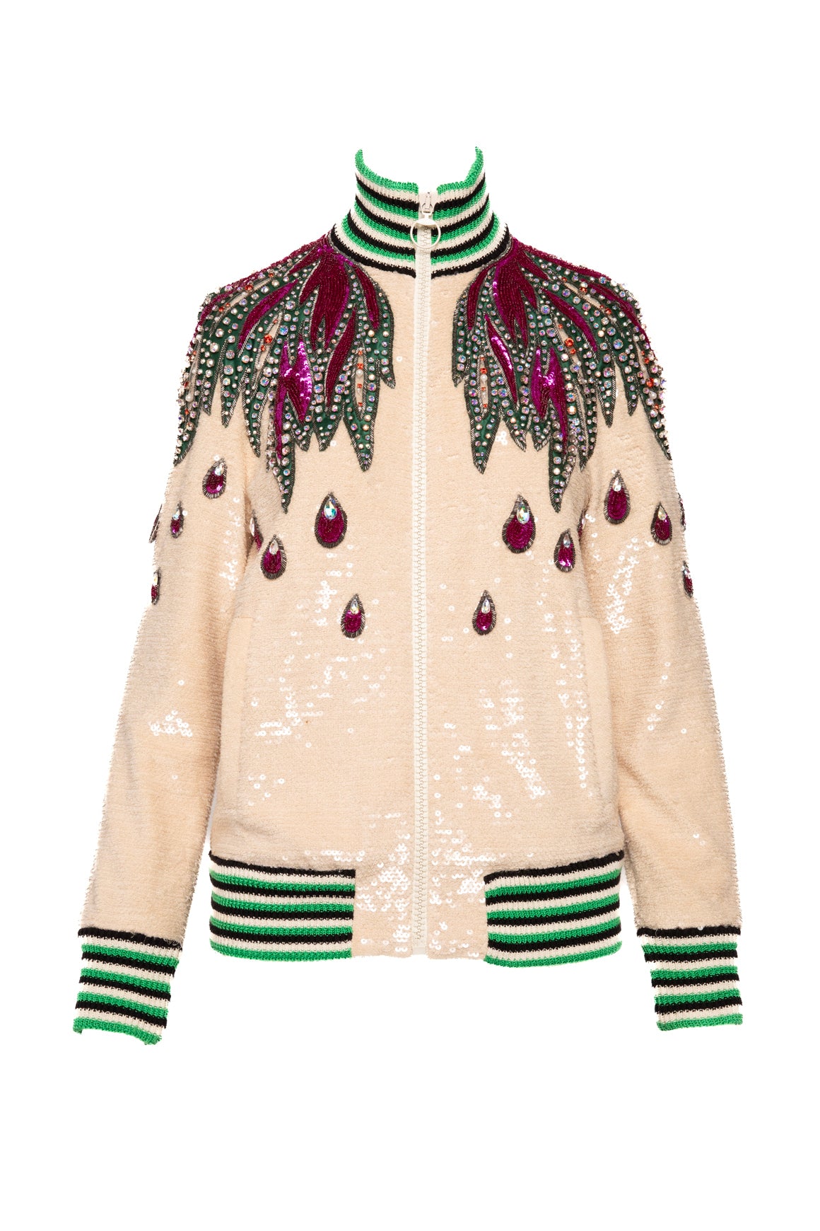 GUCCI Rhinestone Sequin Zip Up Jacket (Sz.S)