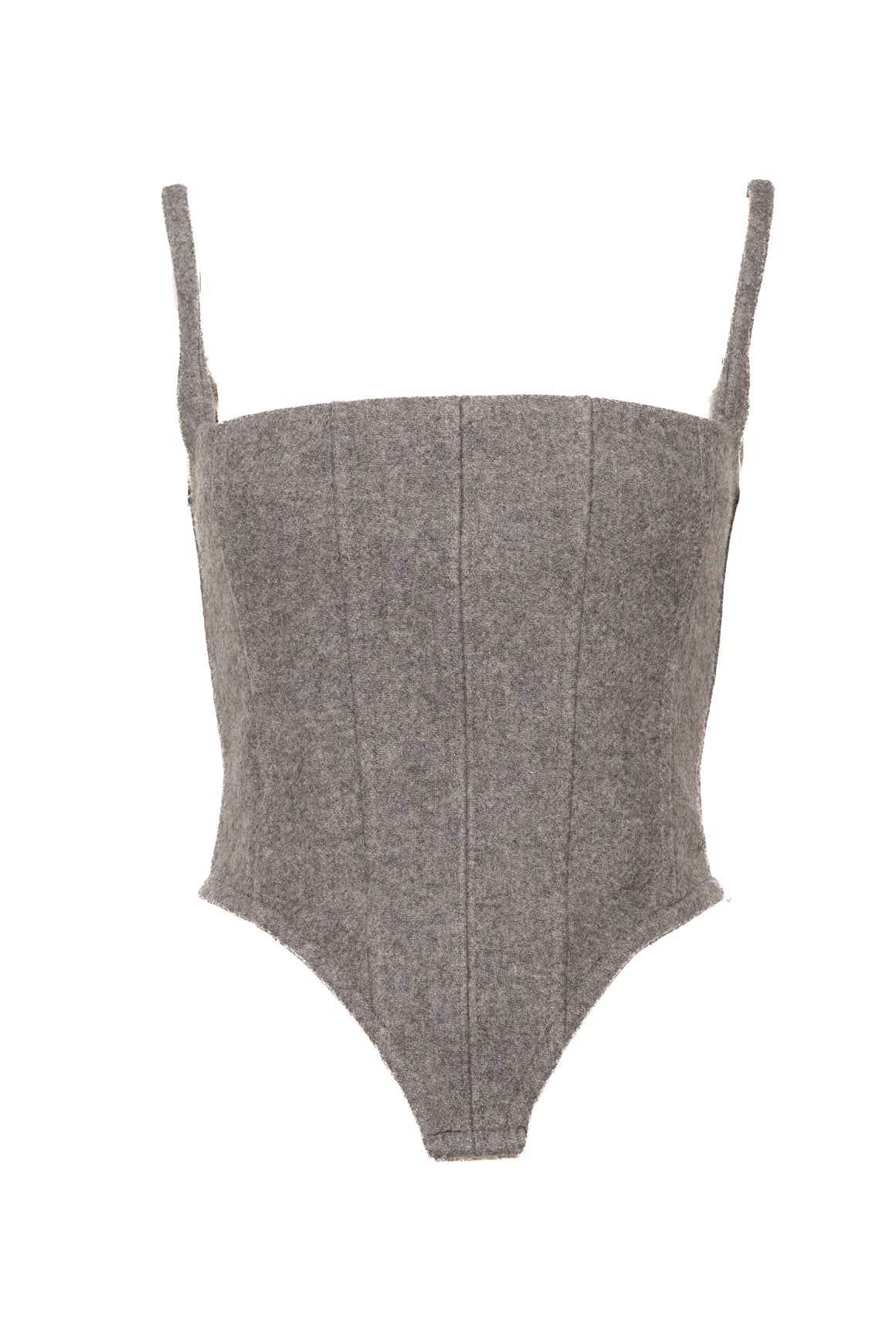 LAQUAN SMITH Grey Wool Bustier Tank (Sz. M)