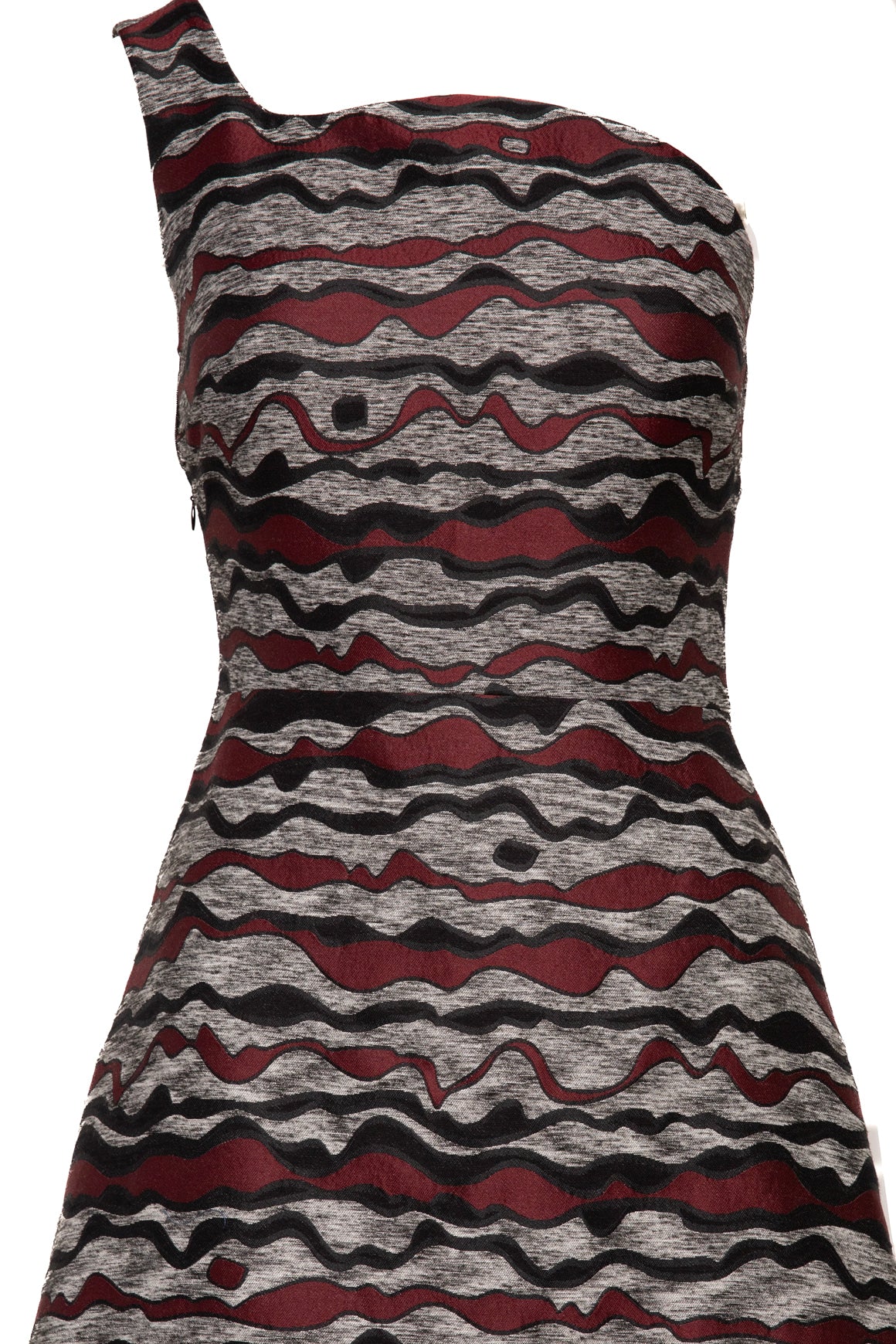 ROSKANDA Printed One Shoulder Gown (Sz.8/US 4)