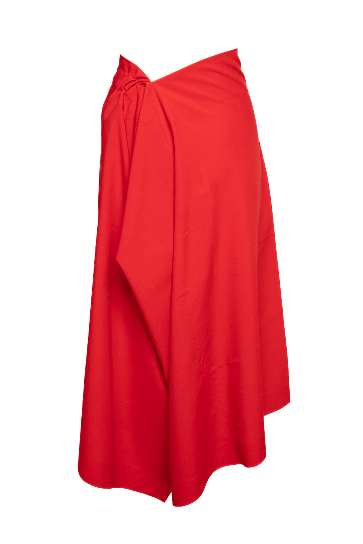 ISSEY MIYAKE 1325 Red Cinch Waist Asymmetric Trousers (Sz. M)