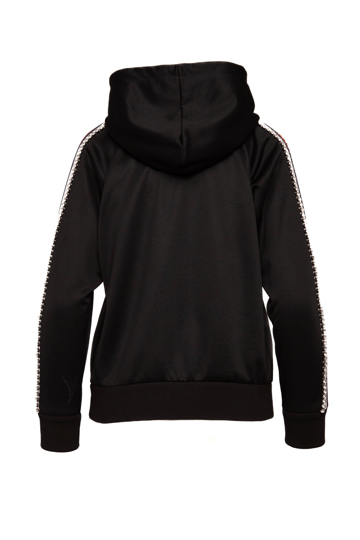 GUCCI Black Rhinestone Detail Zip-Up Sporty Jacket (Sz. XS)