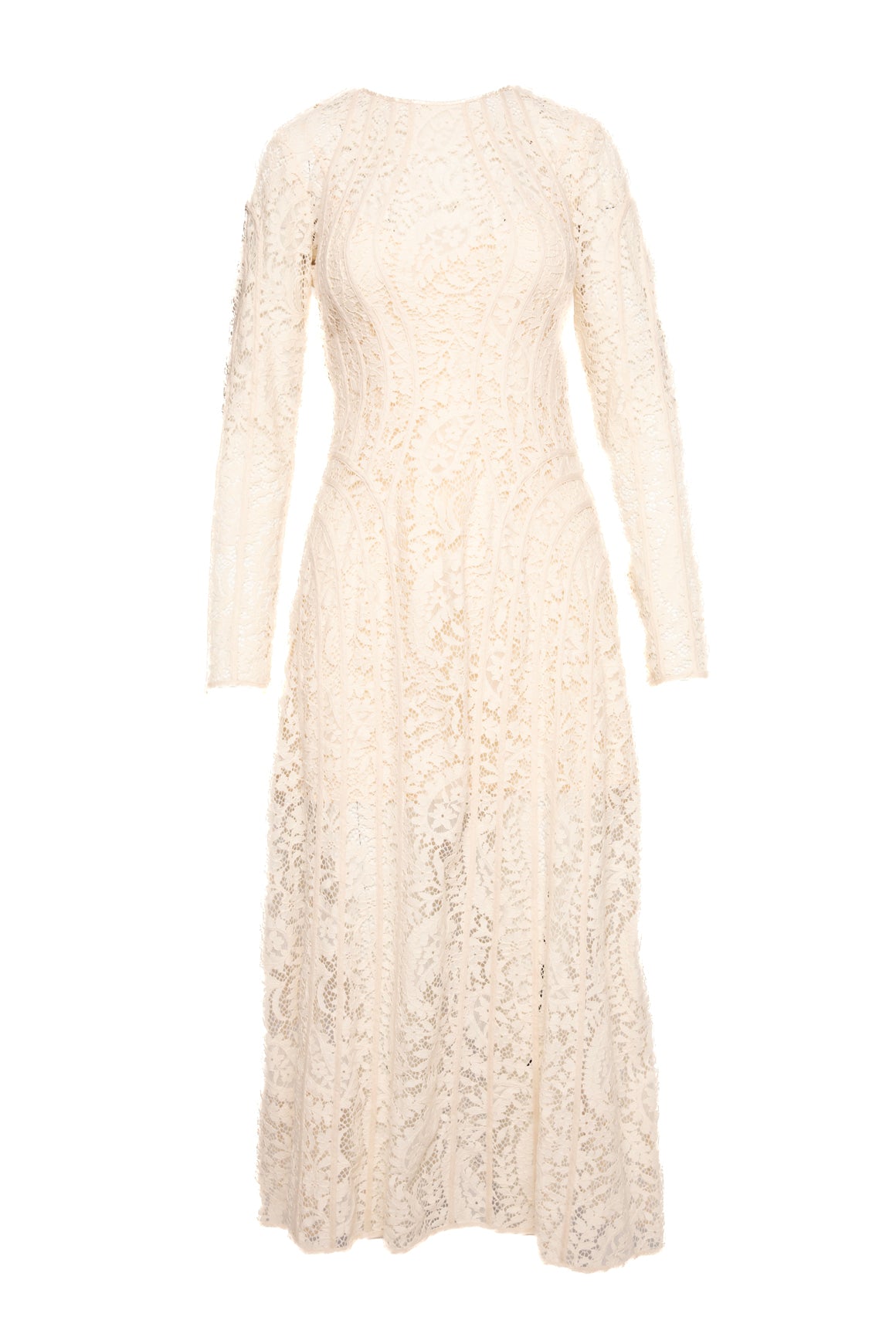 ZIMMERMANN Cream Lace Sheer Long Sleeve Maxi Dress (Sz. 6)