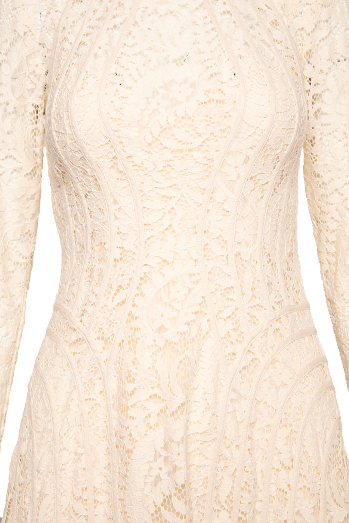 ZIMMERMANN Cream Lace Sheer Long Sleeve Maxi Dress (Sz. 6)