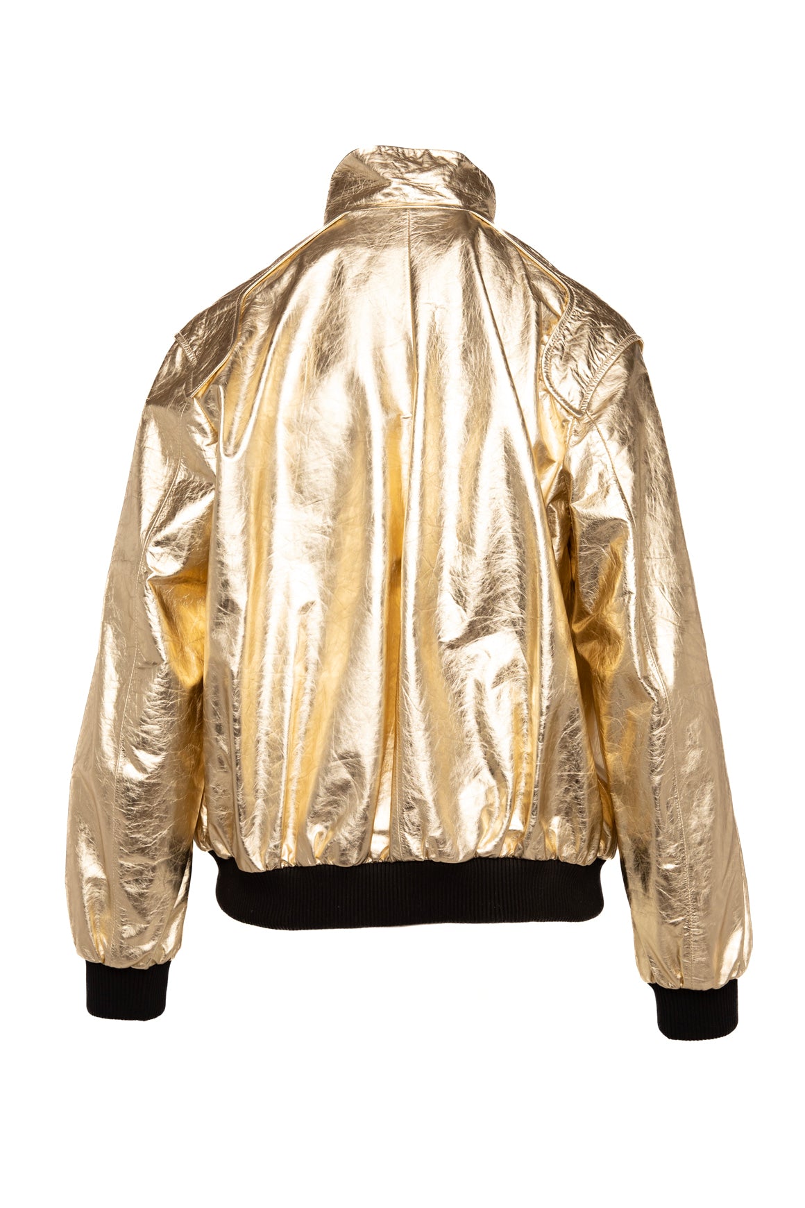 CHANEL Gold Leather Monte Carlo Bomber Jacket (Sz. XS)