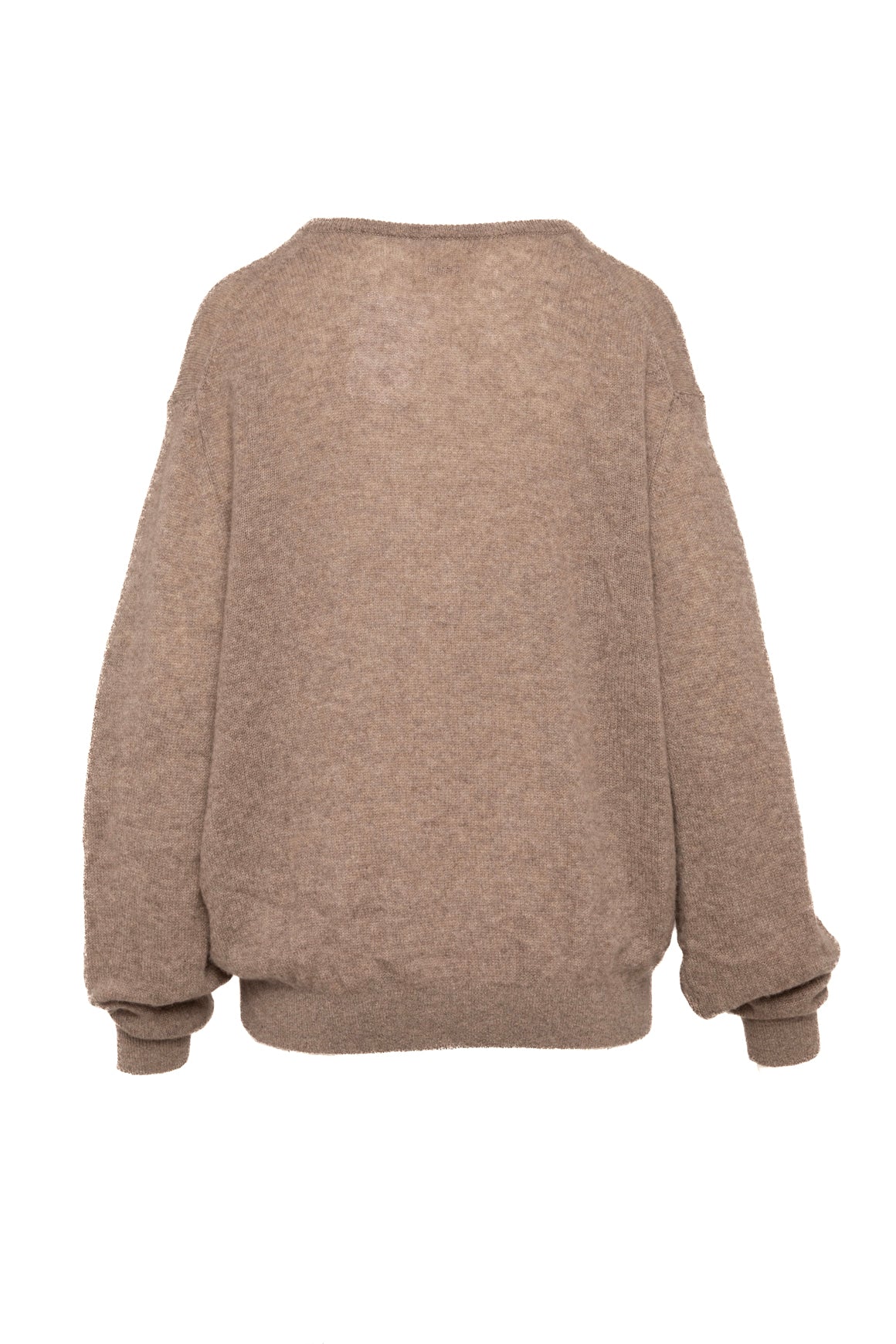 KHAITE Taupe V-neck Cashmere Sweater (Sz. L)
