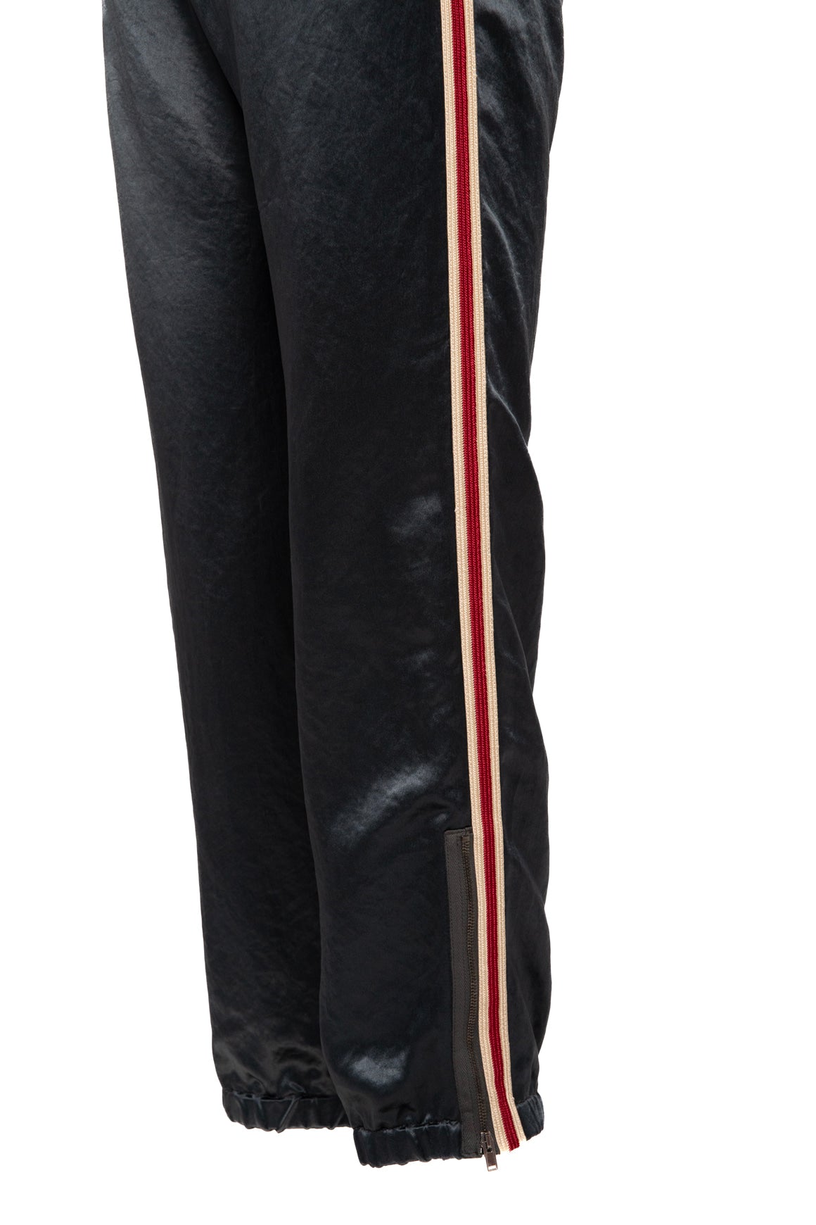 GUCCI Navy Satin Striped Joggers (Sz. 10)