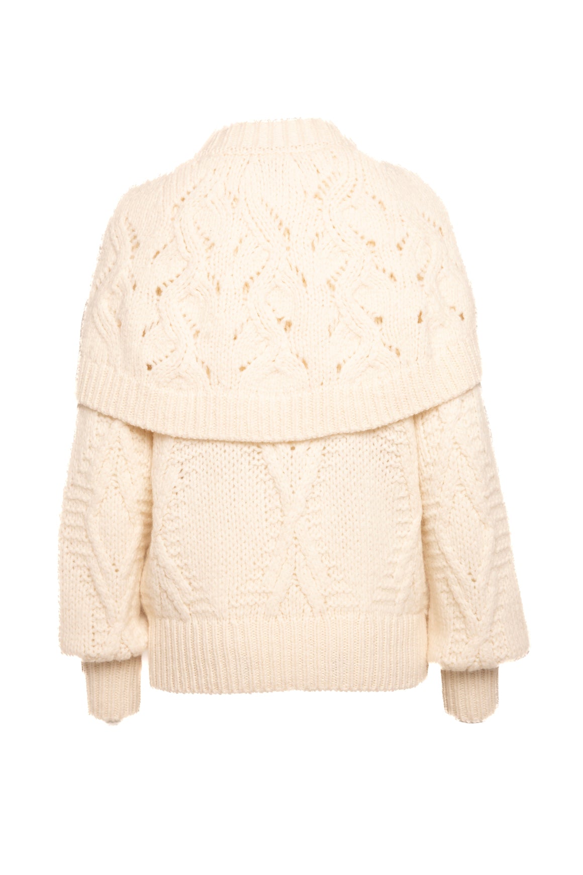 CHANEL Cream Fold-over Heart Button Cardigan (Sz.38/2)