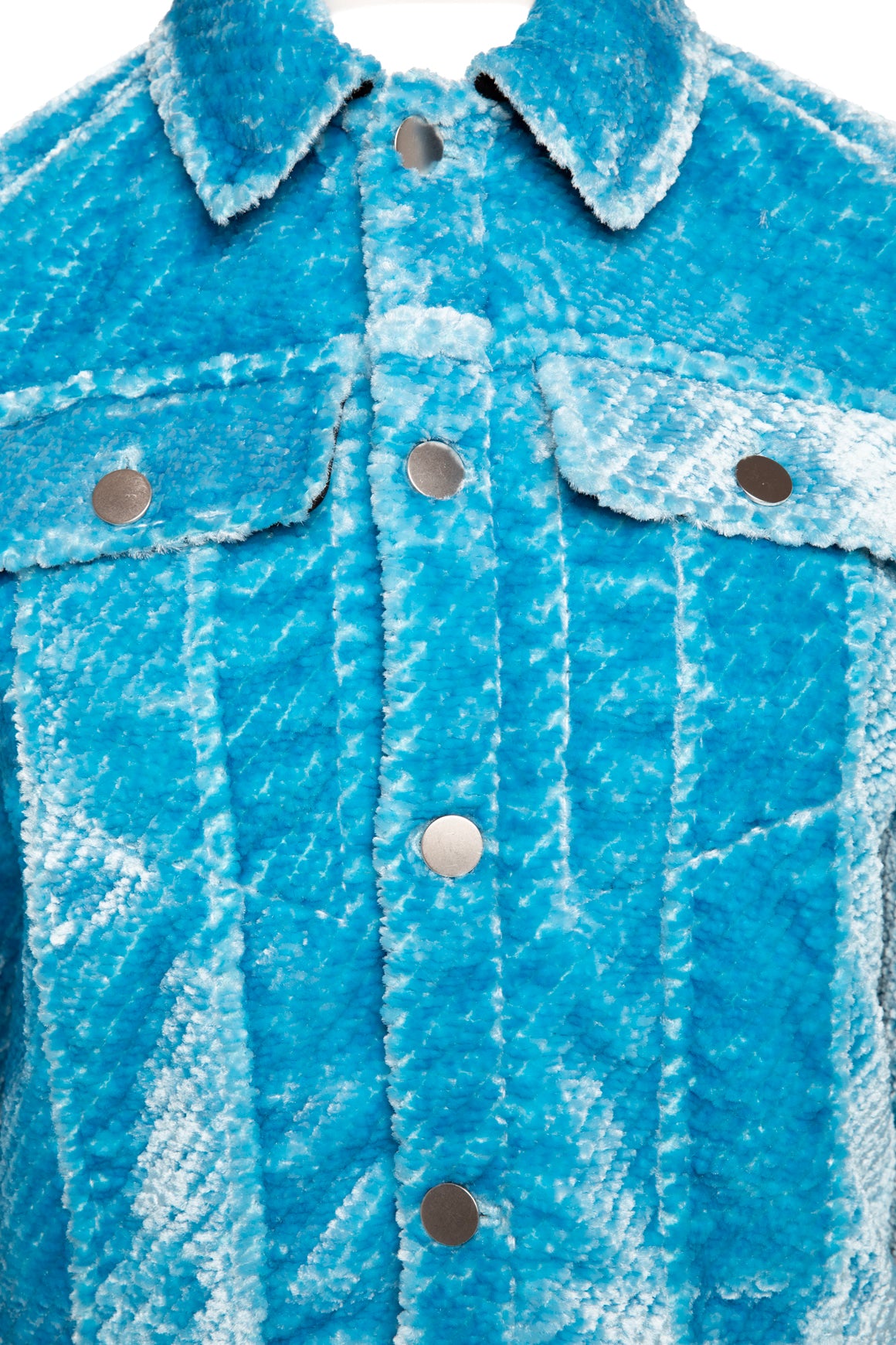 BOTTEGA VENETA Blue Chenille Crop Jacket (Sz.44/8)