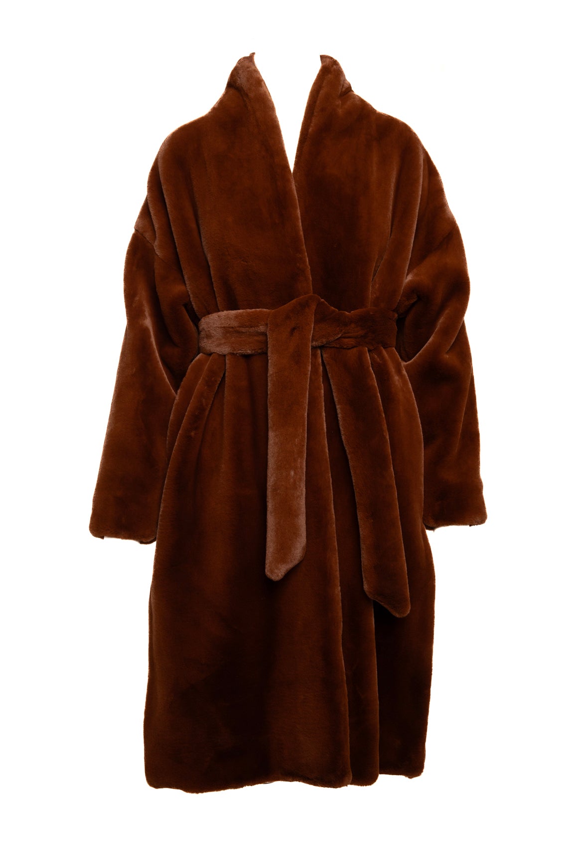 TOTEME Brown Chelsea Faux Fur Coat (Sz.S)