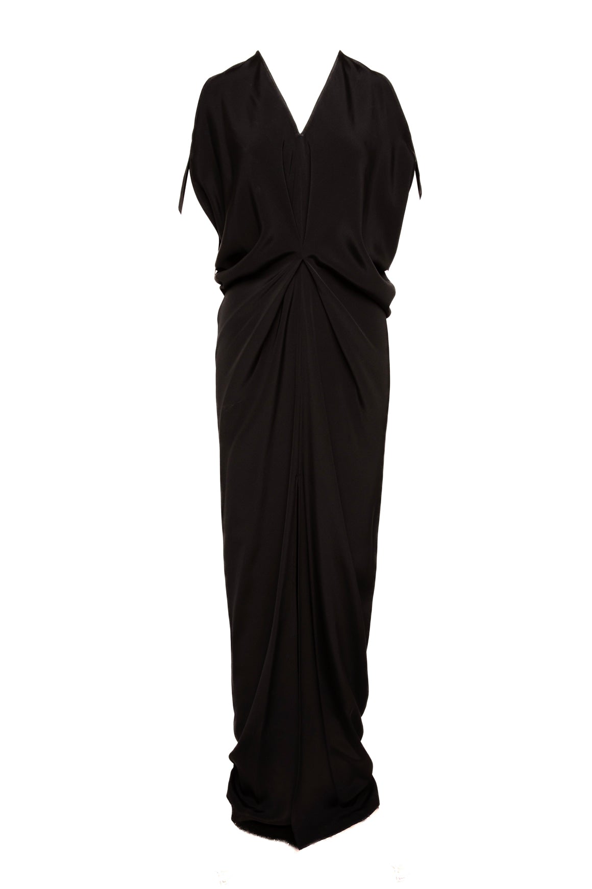 ZERO MARIA CORNEJO Black Satin Long Miu Dress (Sz. 4)