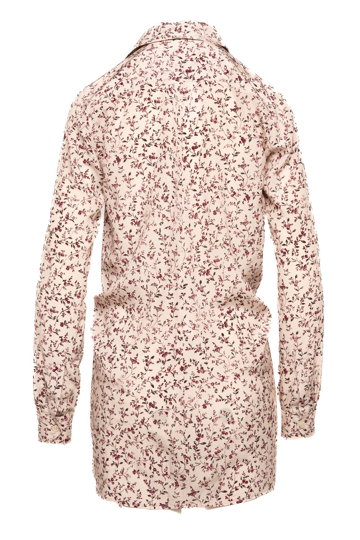 SAINT LAURENT Floral Silk Mini Shirt Dress (Sz.34/0)