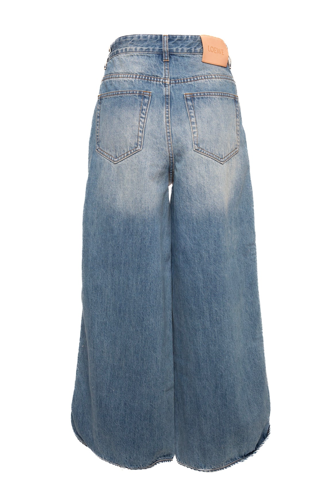 LOEWE Mid Wash Wide Leg Scallop Hem Jeans (Sz. 2)