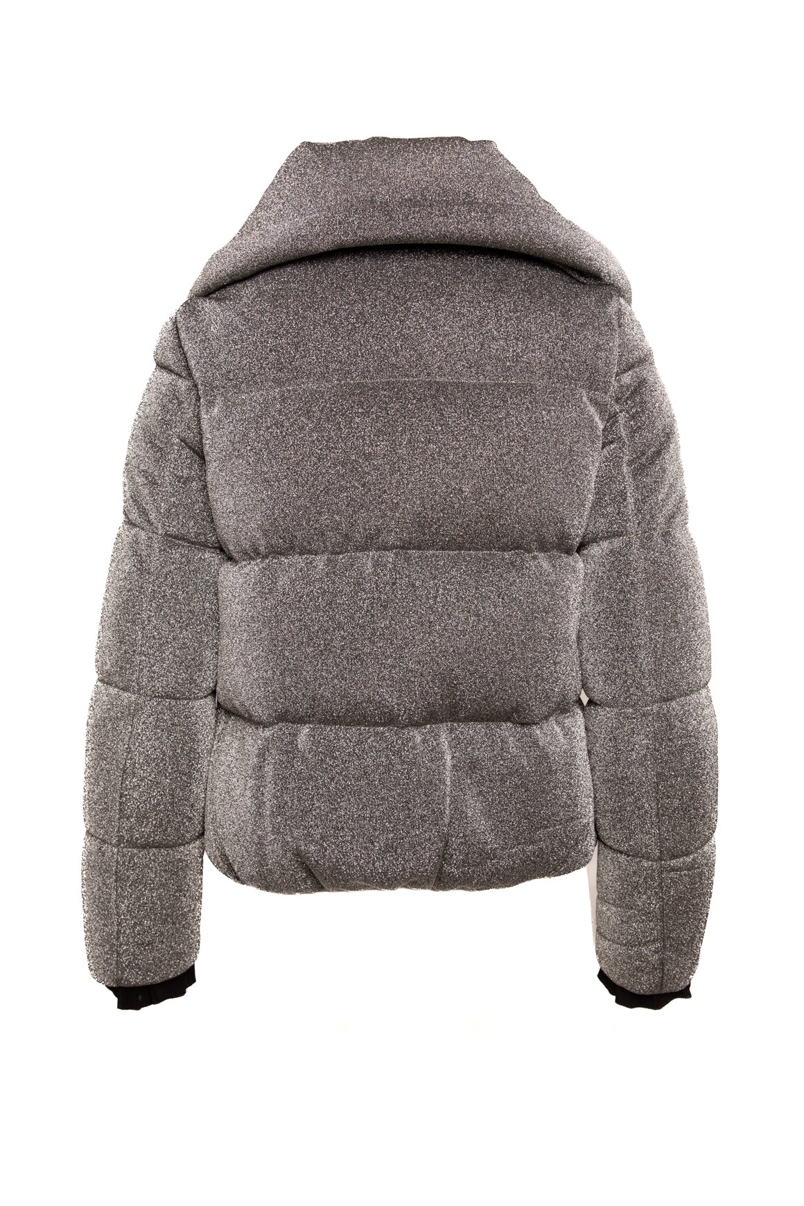 MONCLER Lurex Crop Puffer Jacket (Sz. 0)