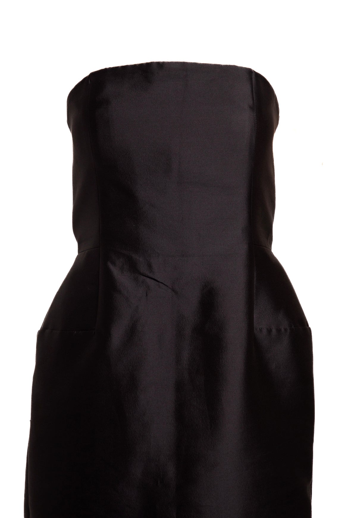 GABRIELLA HEARST Dark Navy Silk Strapless Gown (Sz.42/6)