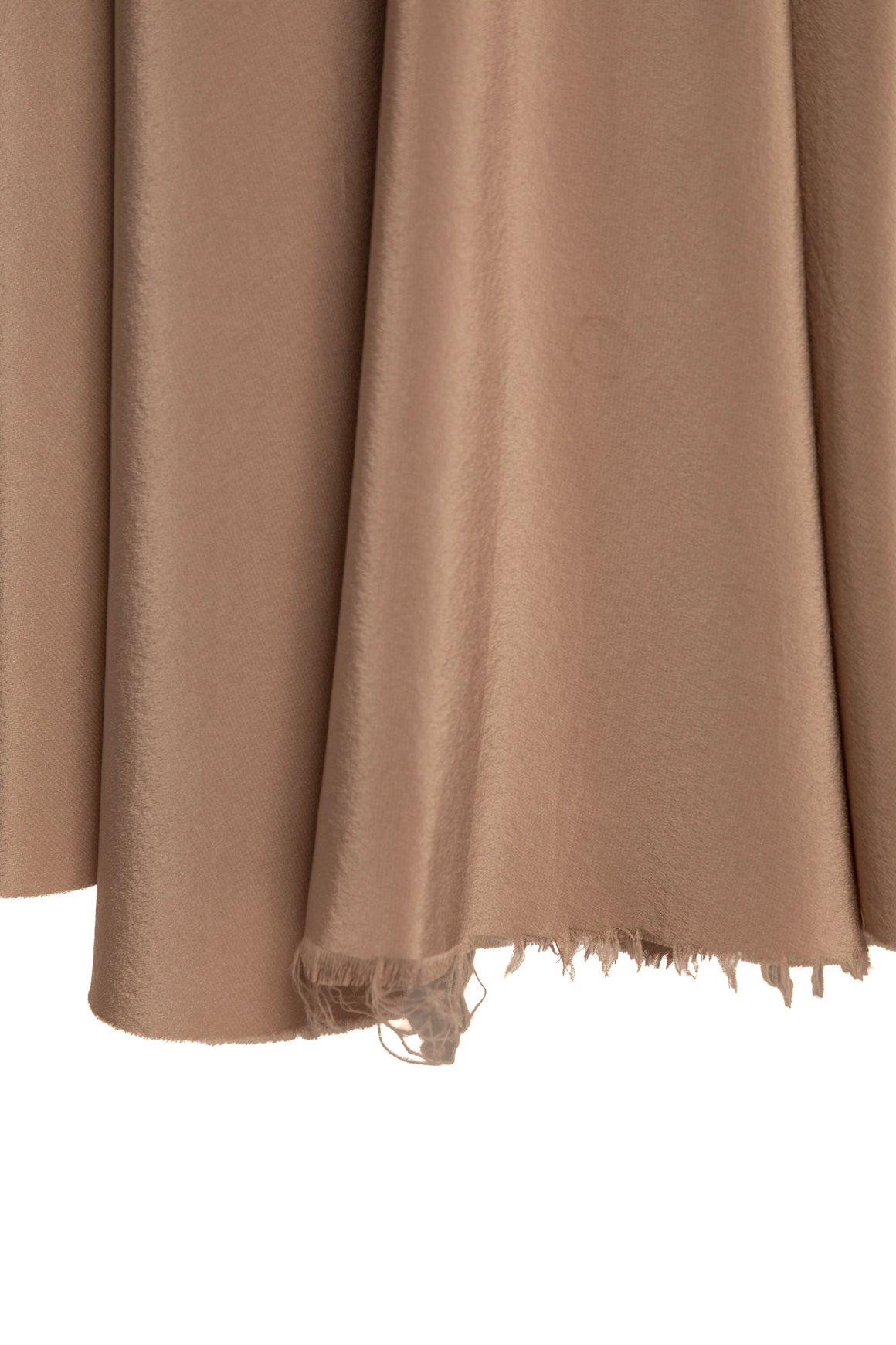 LOUIZA BABOURYAN Taupe Raw Hem Midi Skirt (Sz.L)